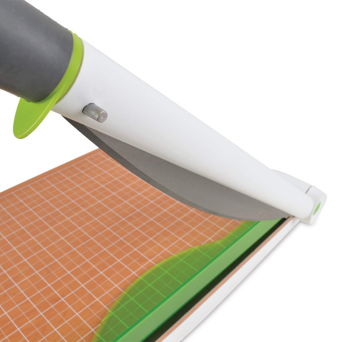 Westcott CarboTitanium Guillotine Paper Trimmer - 15" - close-up of raised blade