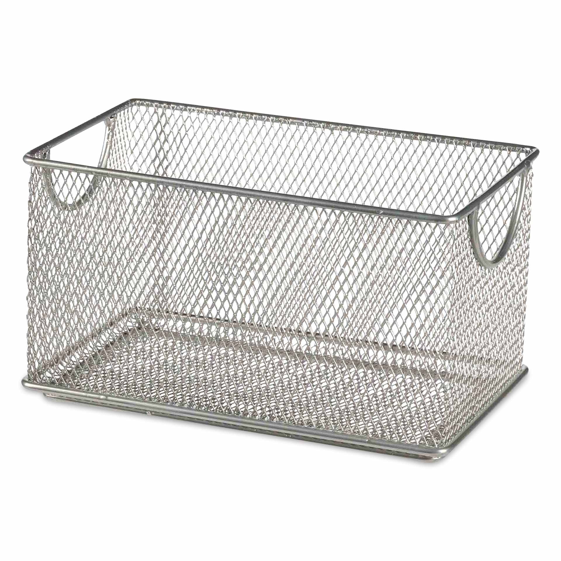 Design Ideas MeshWorks Stacking Bin - Silver, 4-1/2" x 8"