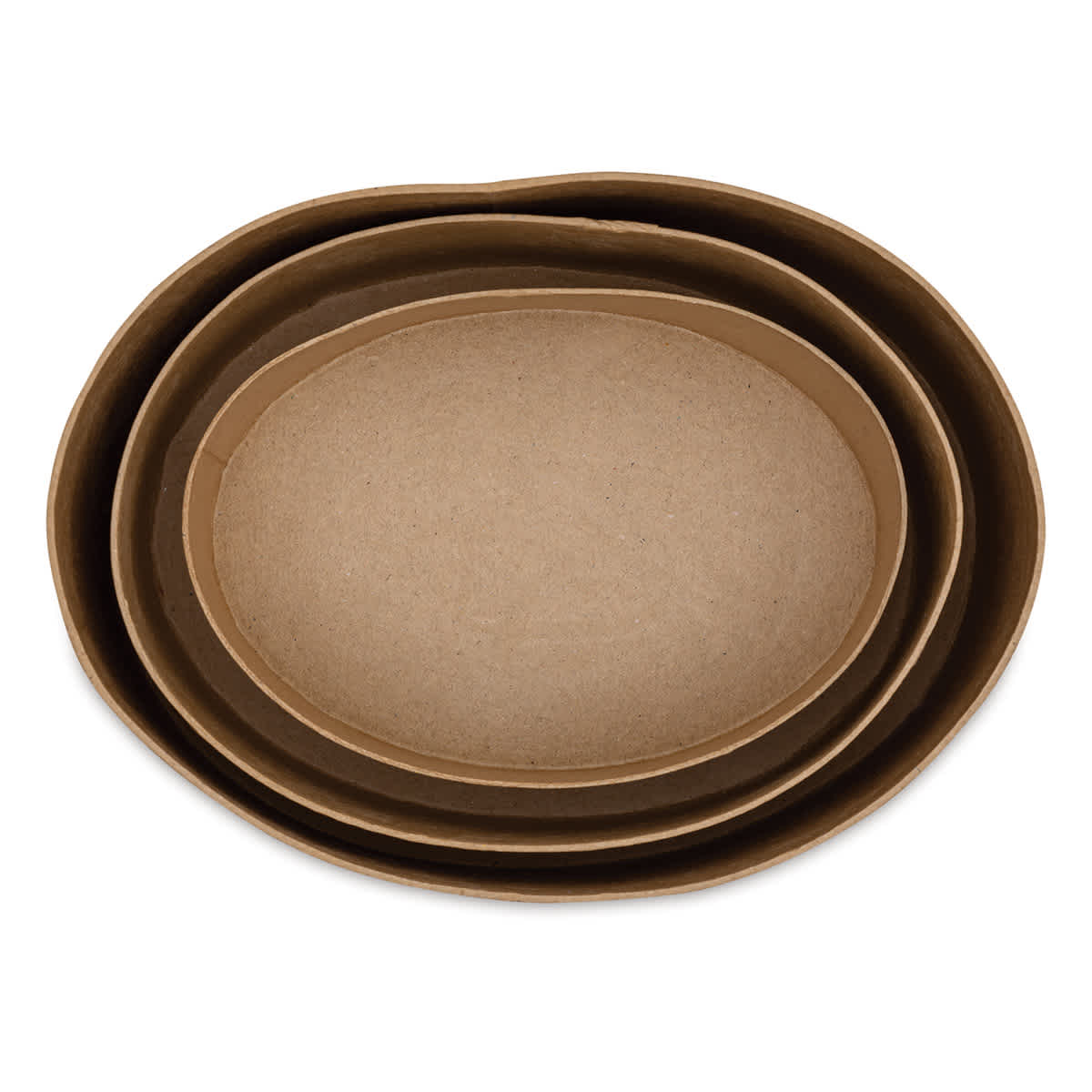 Paper Mache Box Set - Oval, Set of 3 - nested within each other, lids removed