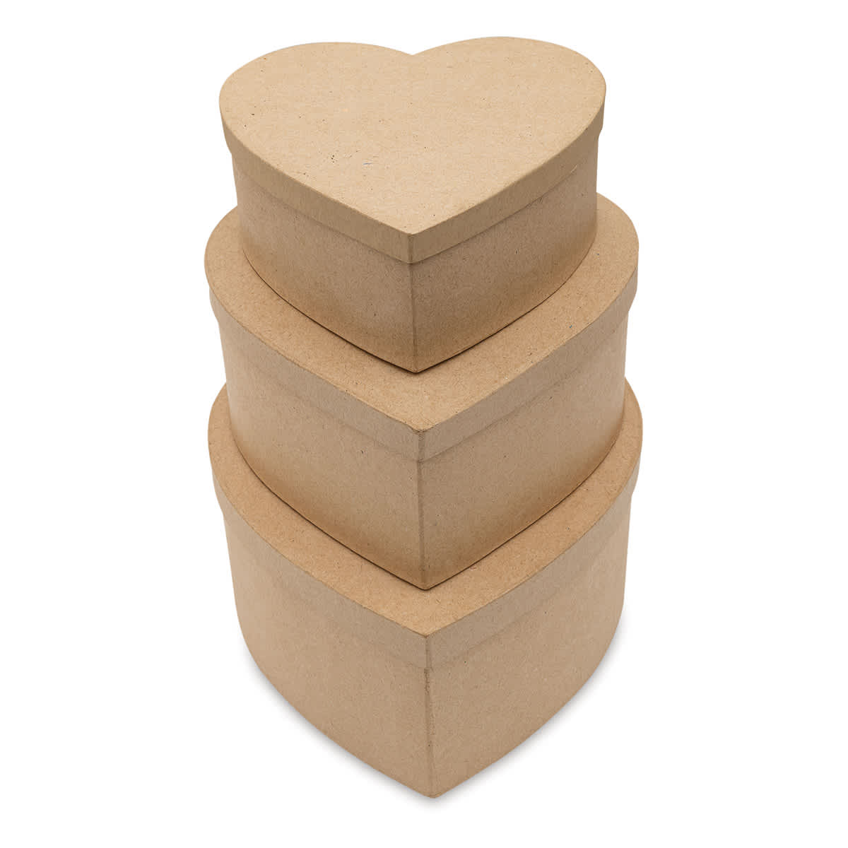 Paper Mache Box Set - Heart, Set of 3 - stacked