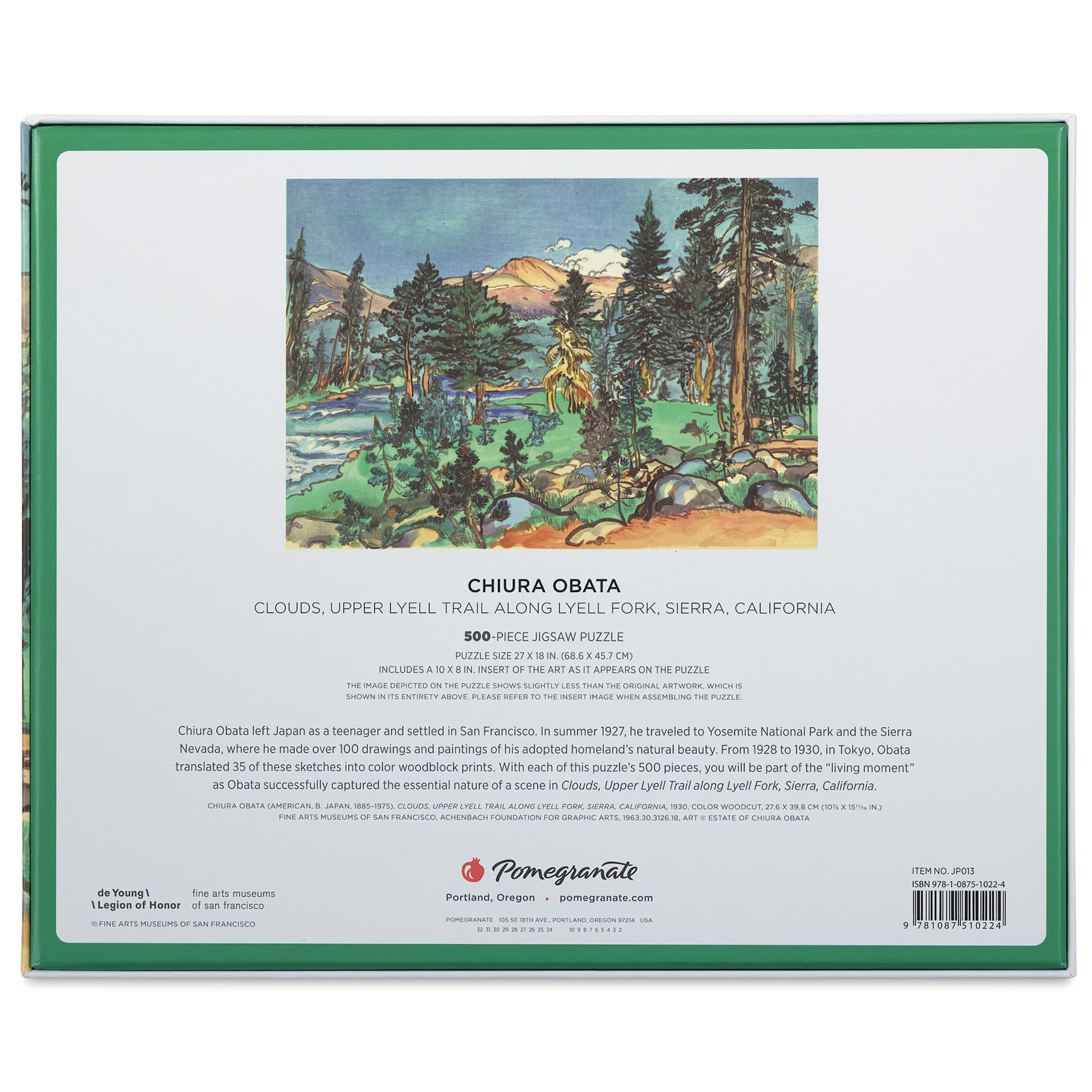 Pomegranate Chiura Obata Clouds 500-Piece Jigsaw Puzzle - 18" x 27", back of packaging