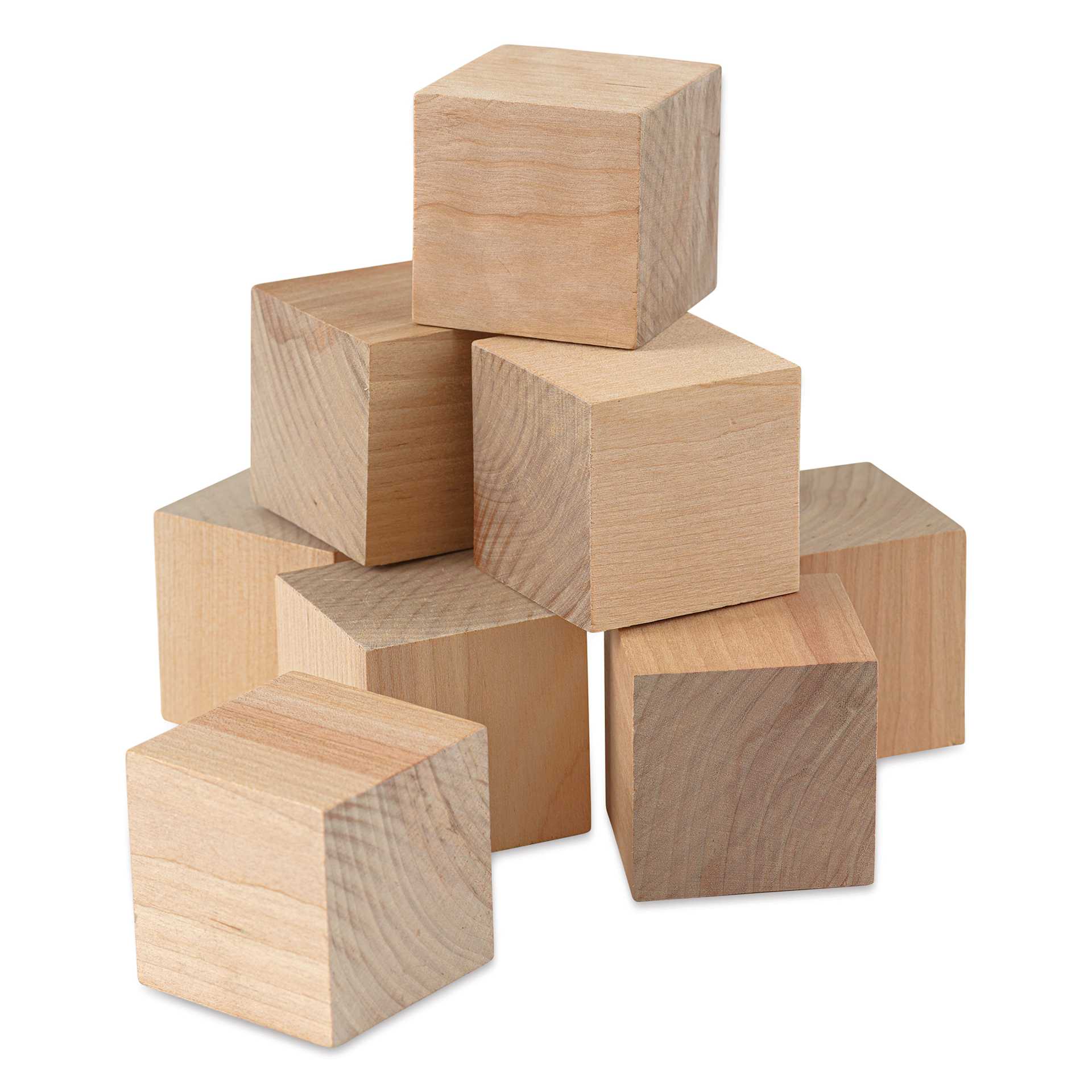 Hygloss Wooden Blocks - Pkg of 8, 2" Cubes