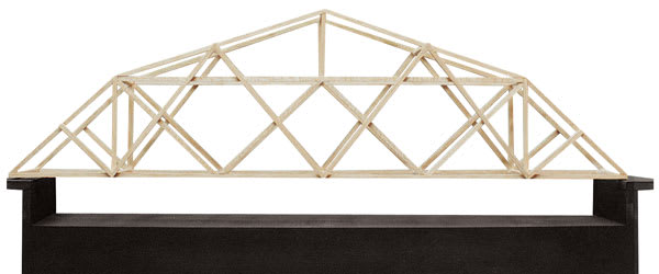 Midwest Products Bridge Building Class Packs - Profile view of completed Bridge