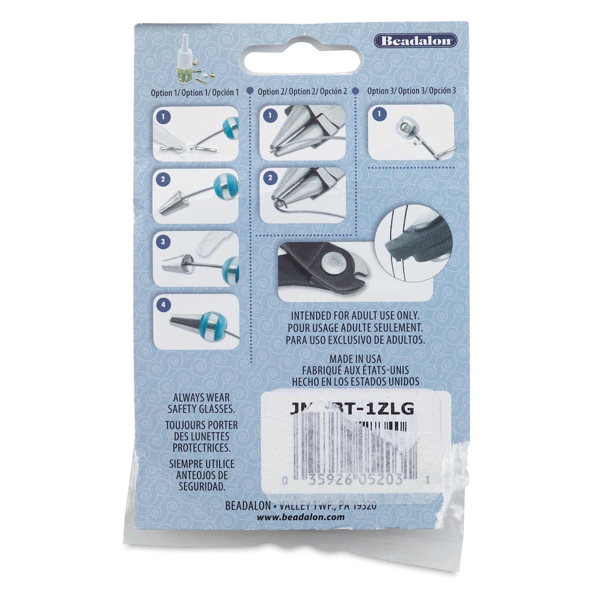 Beadalon Remembrance Memory Wire back of packaging