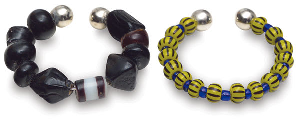 Beadalon Remembrance Memory Wire finished bracelet examples, large and medium beads