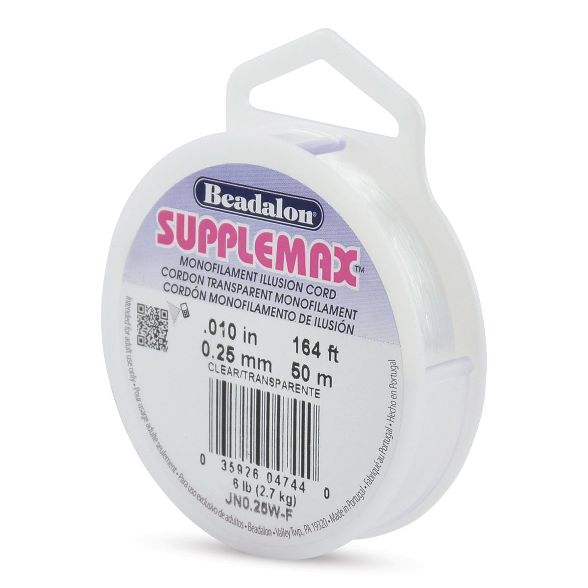 Beadalon Supplemax Illusion Cord - 0.25 mm x 50 m, Clear