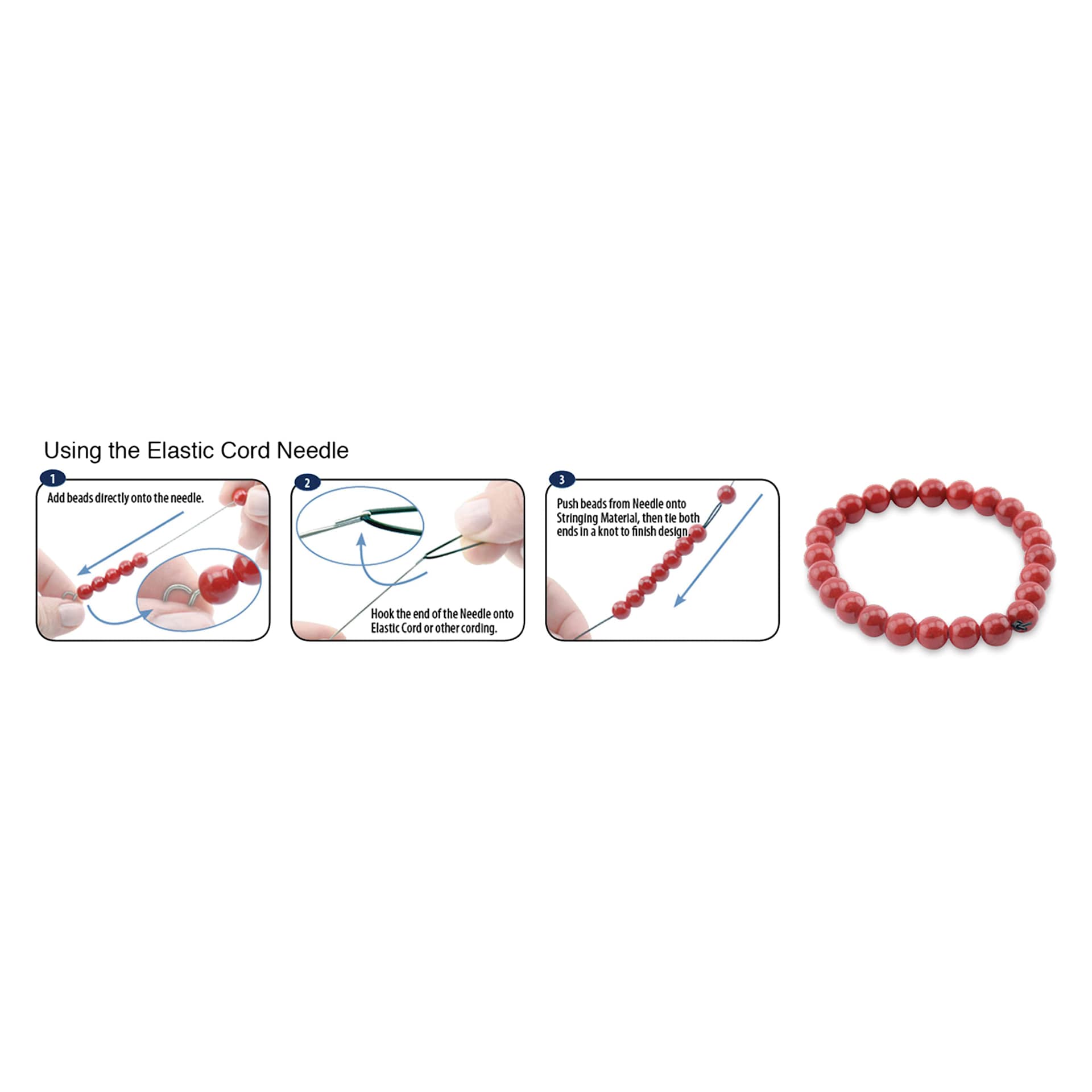 Beadalon Elastic Cord Needle usage steps