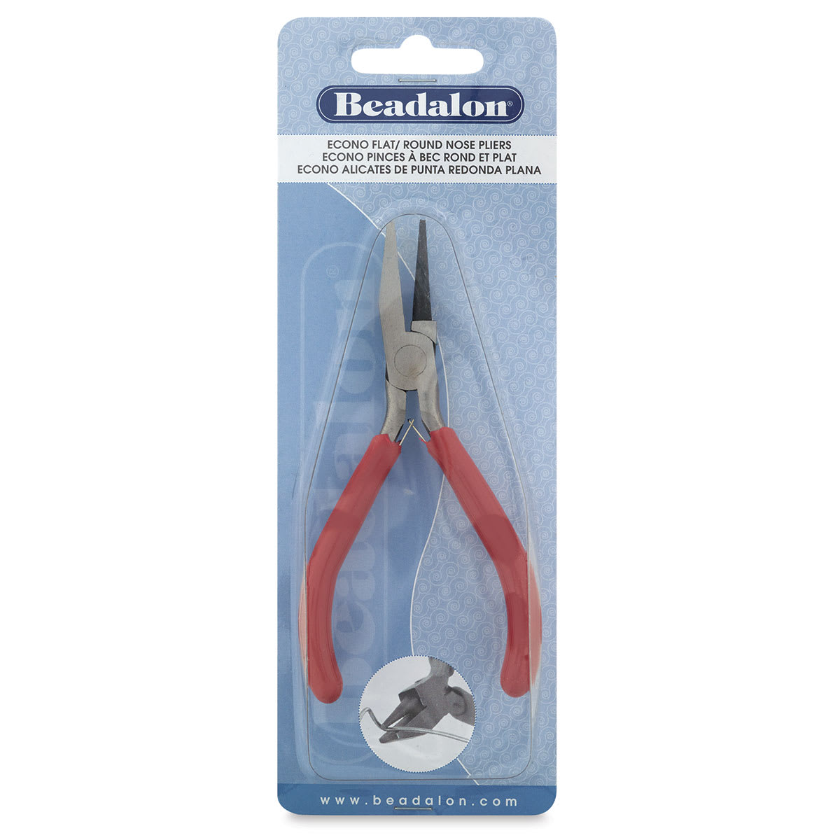 Beadalon Econo Flat/Round Pliers - Front of blister package shown
