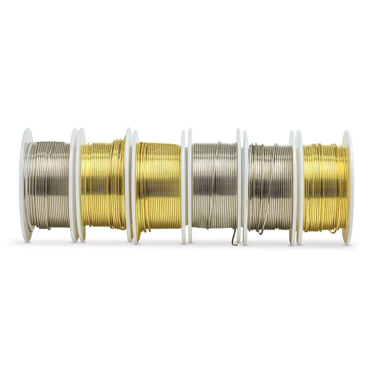 Colored Copper Wire Pack - 22 Gauge x 15 ft, Gold and Silver, Set of 6 - in line