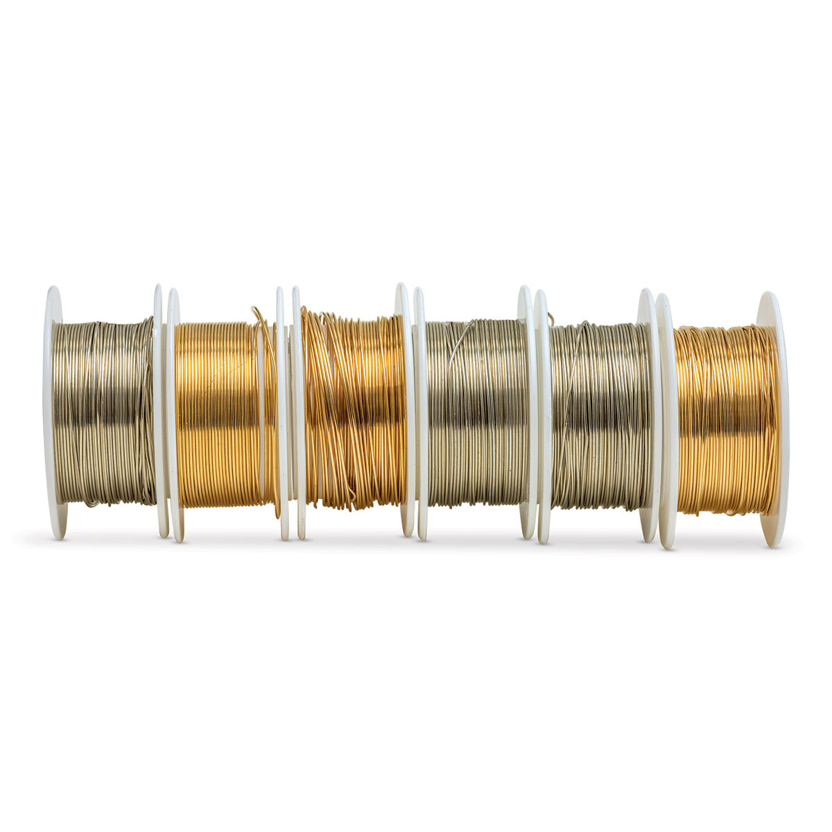 Colored Copper Wire Pack - 24 Gauge x 15 ft, Gold and Silver - in line