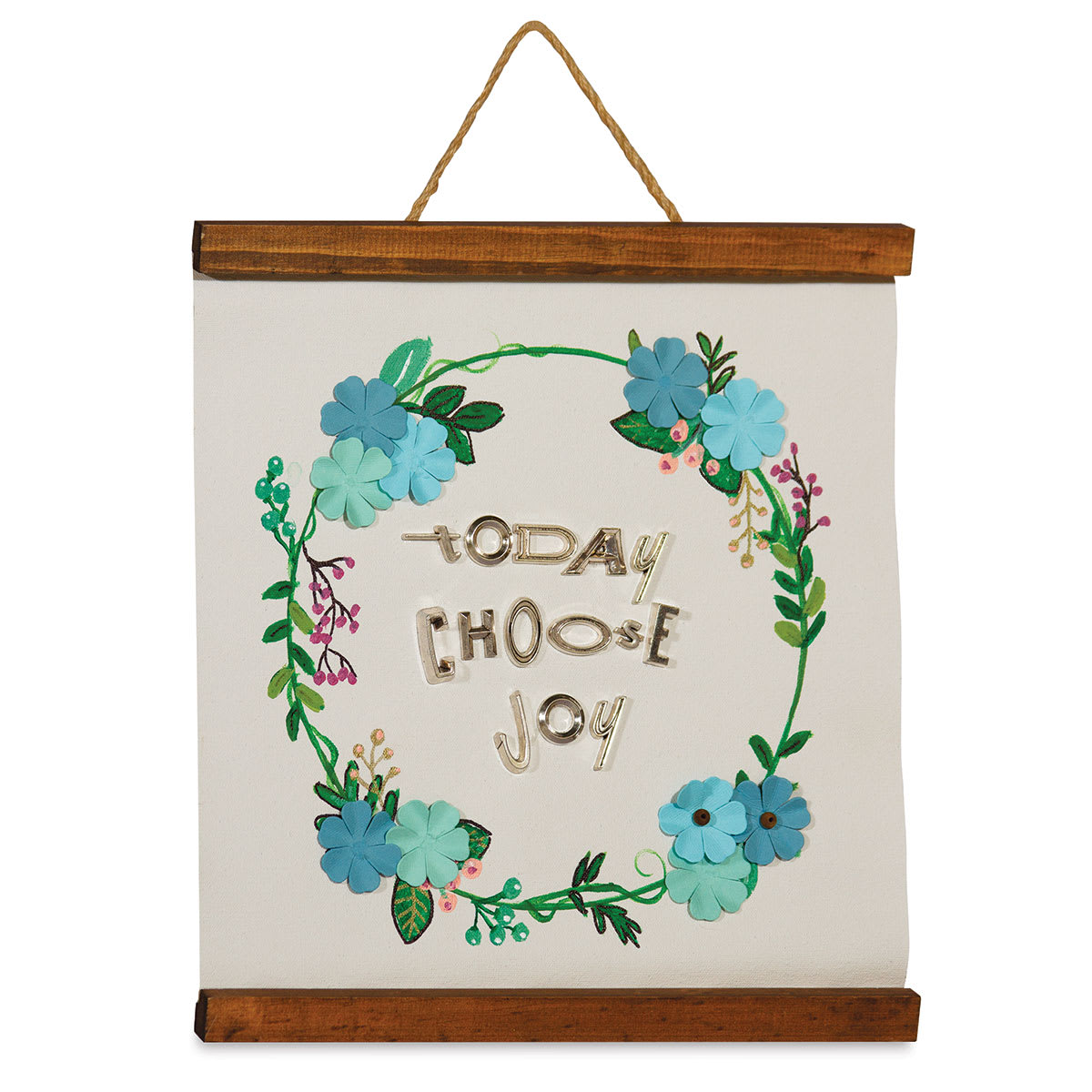 Fredrix Create & Hang Canvas Scrolls - Finished appliqued and painted wreath example