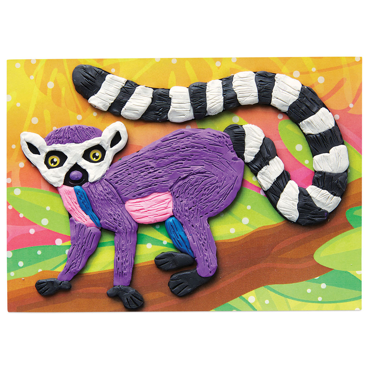 Faber-Castell Coloring with Clay Kit - Decorated Lemur board