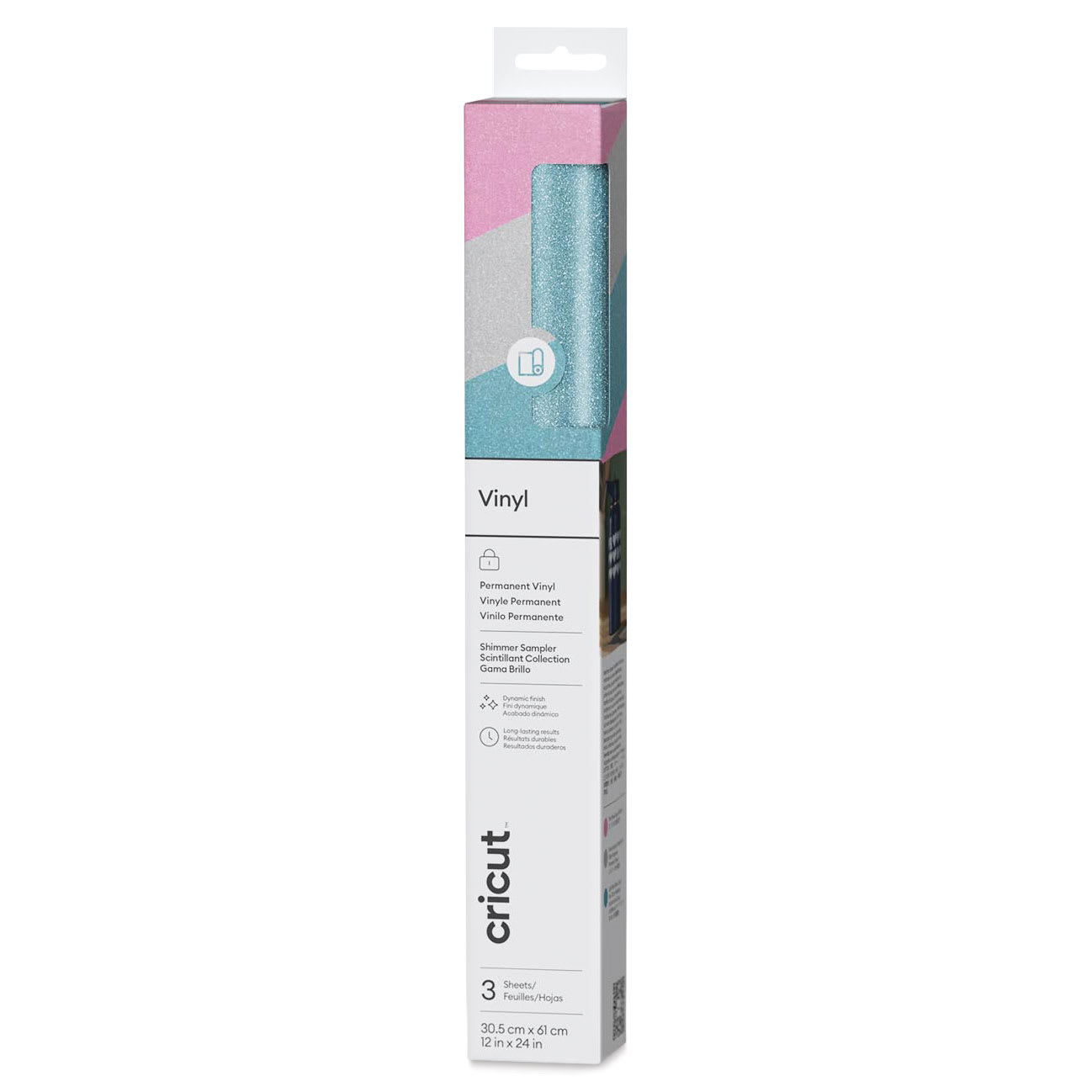 Cricut Permanent Premium Vinyl - Cotton Candy Sampler, 12" x 24", 3 Sheets