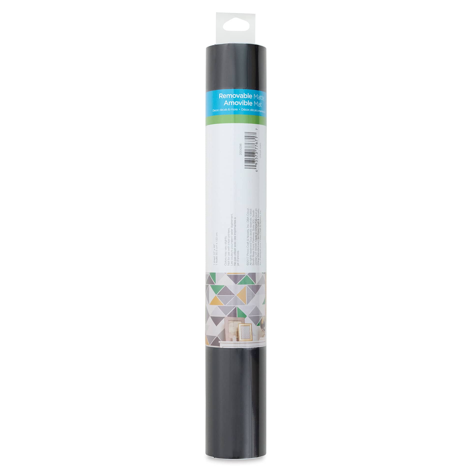 Cricut Removable Premium Vinyl - Black, 12" x 48" back of the packaging