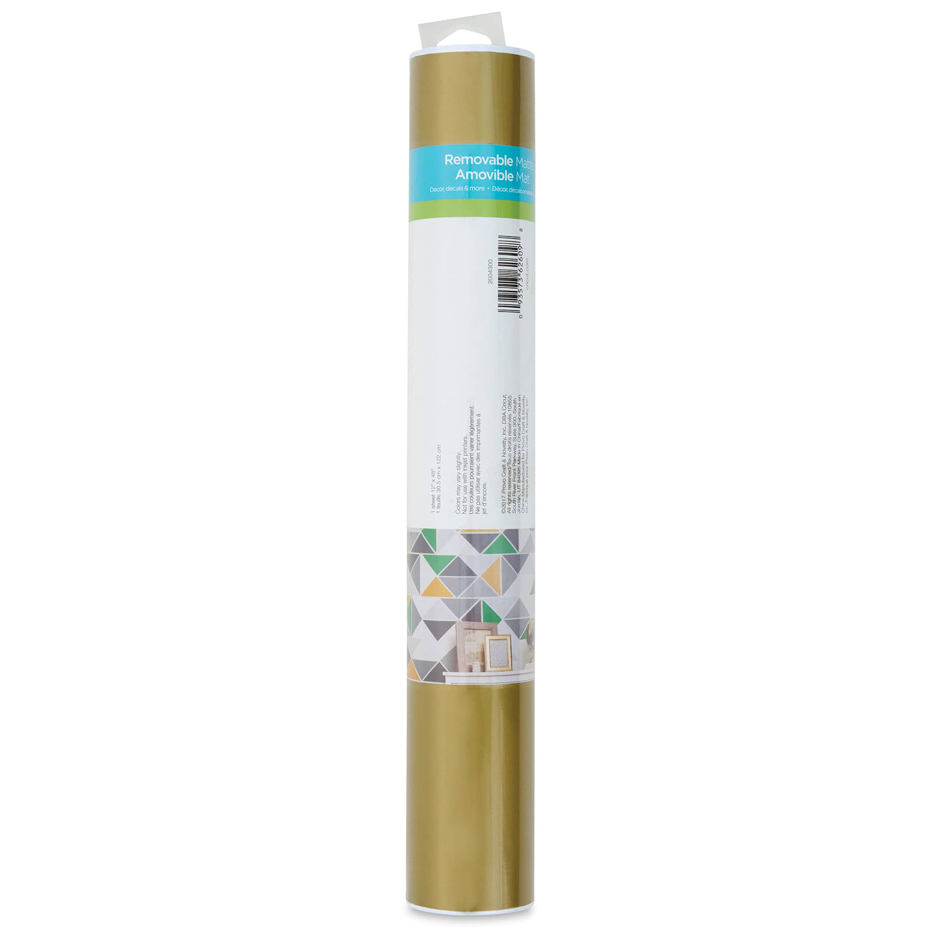 Cricut Removable Premium Vinyl - Gold, 12" x 48", back of the packaging