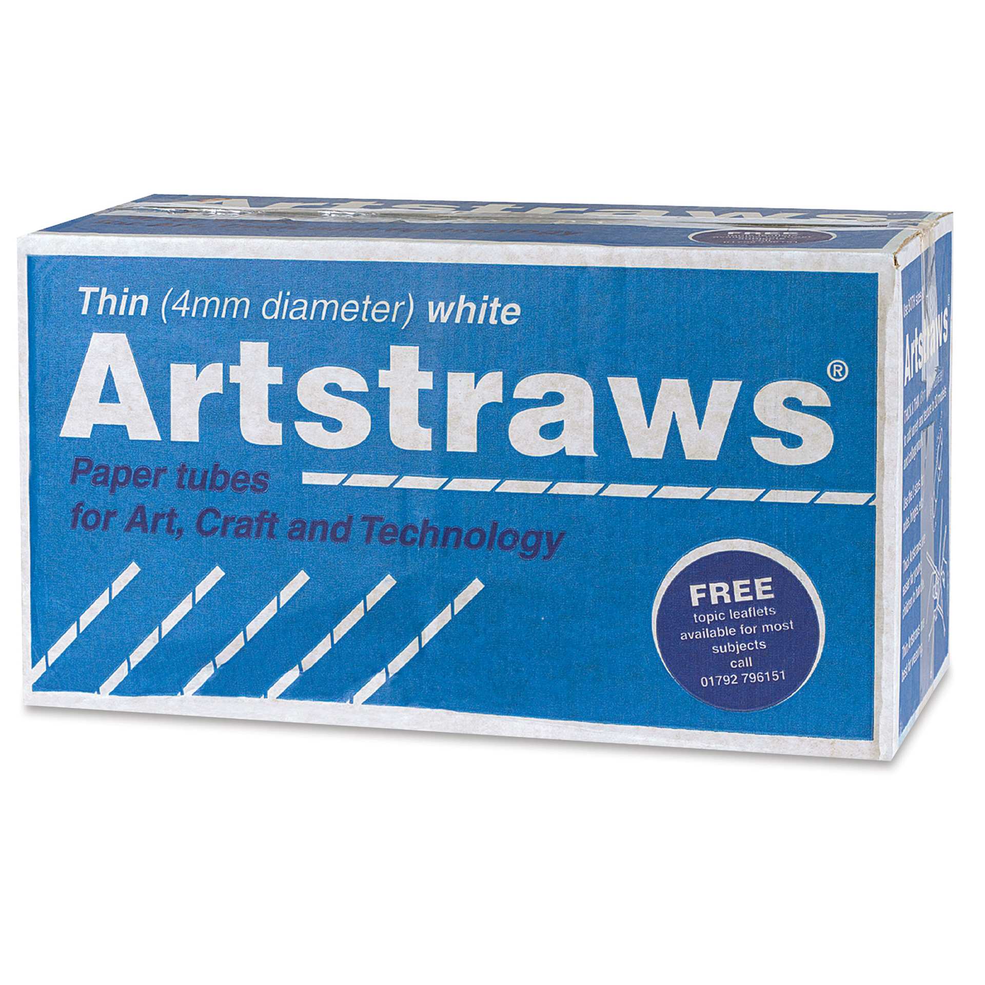 Artstraws Paper Tubes, front of Classroom Pack of White Straws