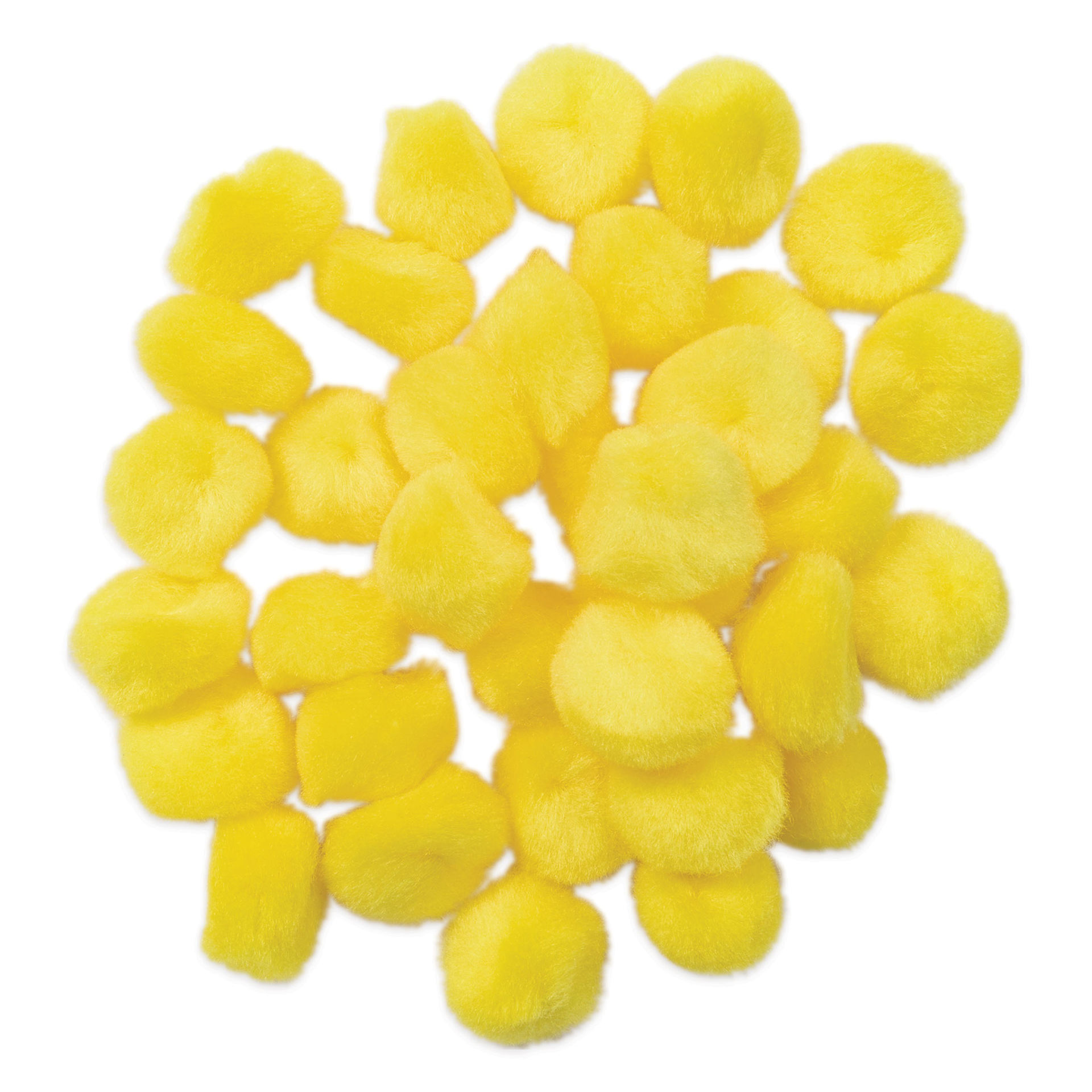 Pepperell Craft Pom Poms - Pkg of 100, 1", Yellow