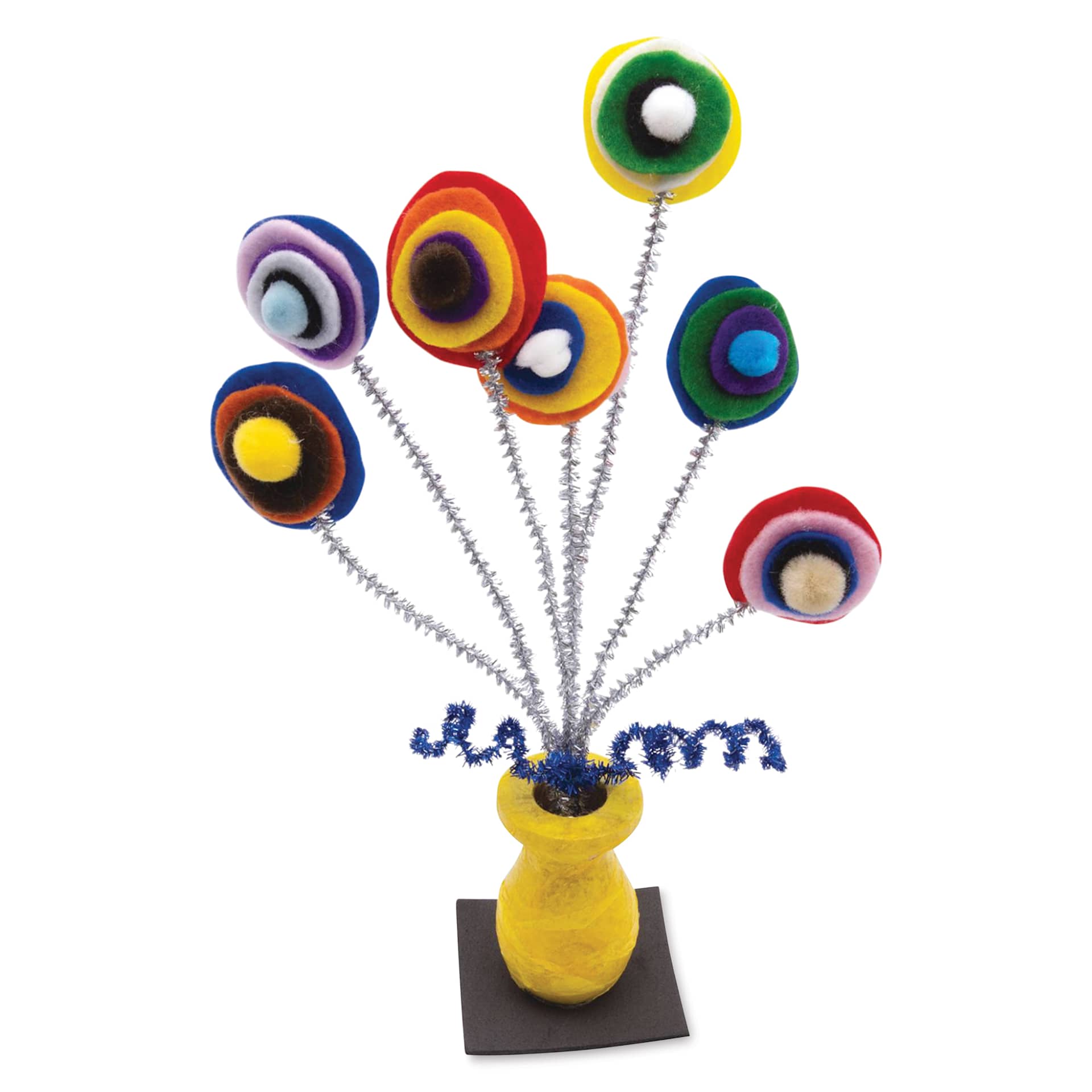 Creativity Street Craft Stems - 6 mm x 12", Pkg of 100, Tinsel - finished flowers in pot example