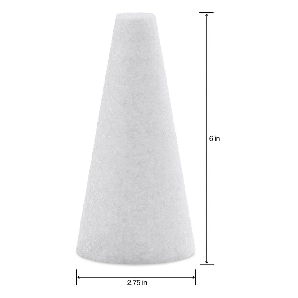 FloraCraft CraftFōM Blocks and Shapes - 2.75" x 6", Cone - dimensions