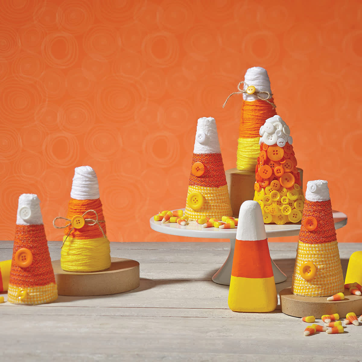 FloraCraft CraftFōM Blocks and Shapes - 2.75" x 6", Cone - finished candy corn examples