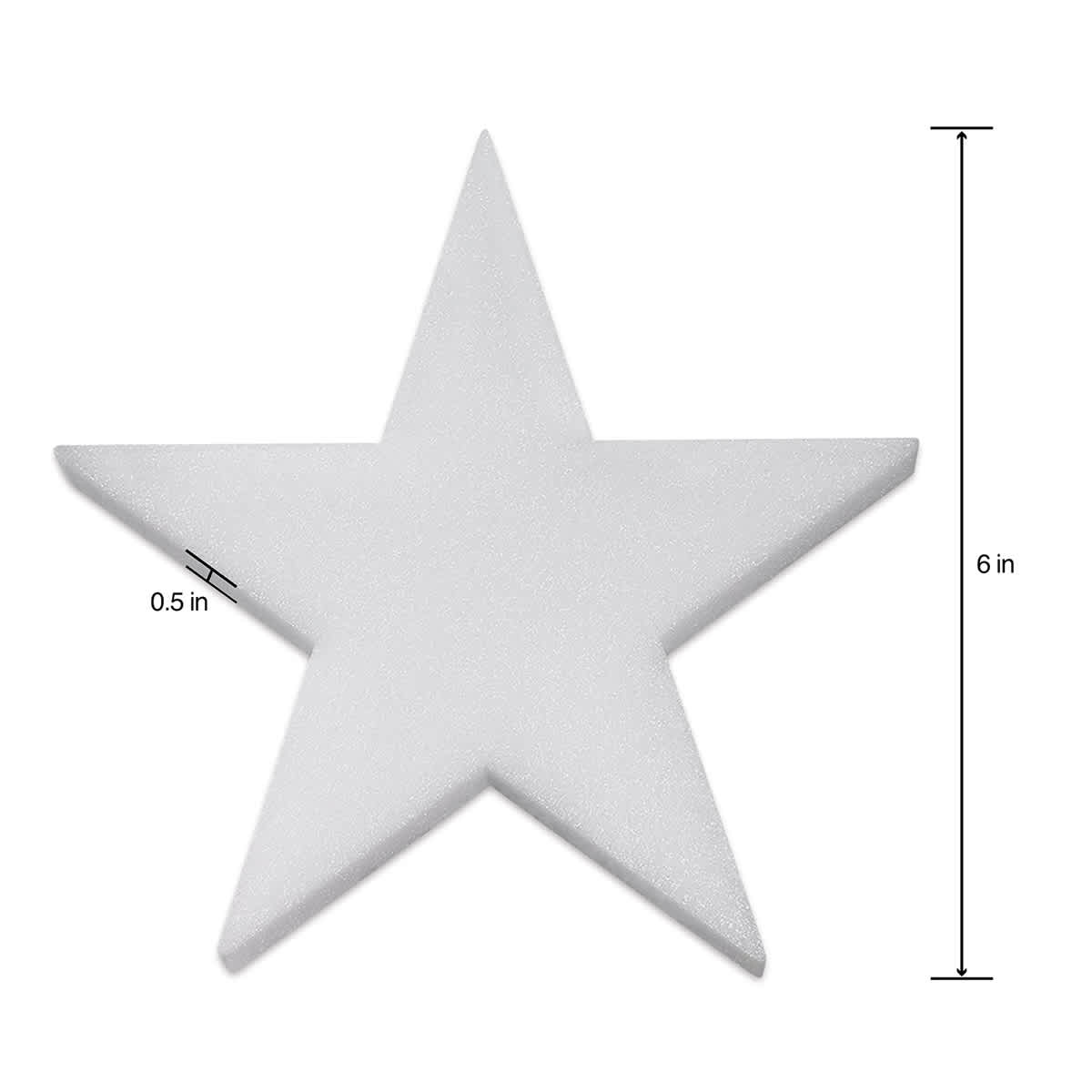 FloraCraft CraftFōM Blocks and Shapes - 0.5" x 6", Star - dimensions