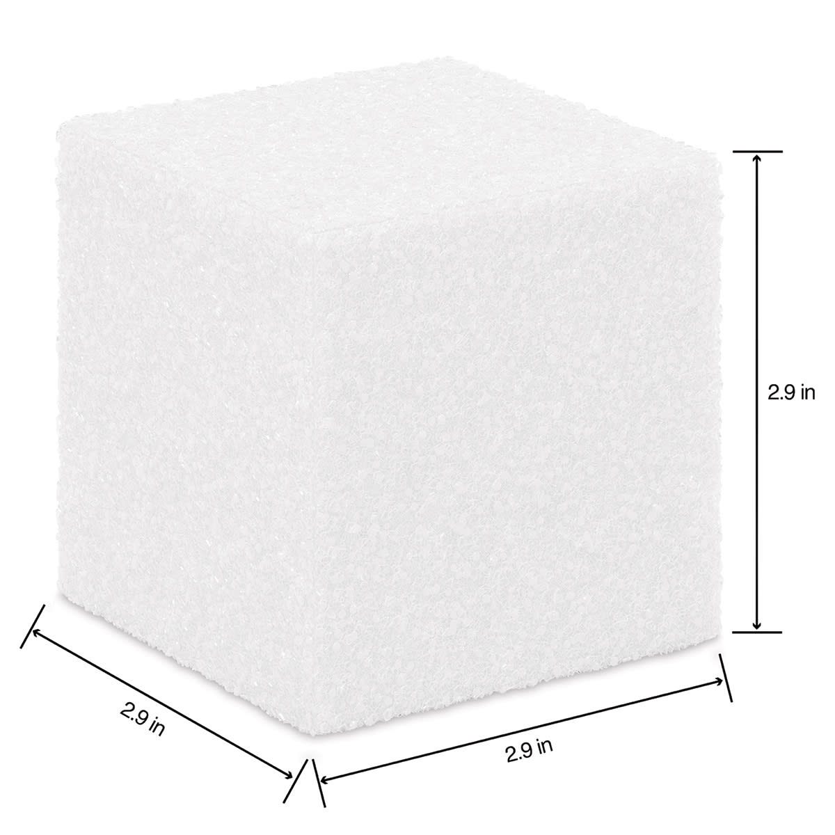 FloraCraft CraftFōM Blocks and Shapes - 2.9" x 2.9" x 2.9", Cube - dimensions