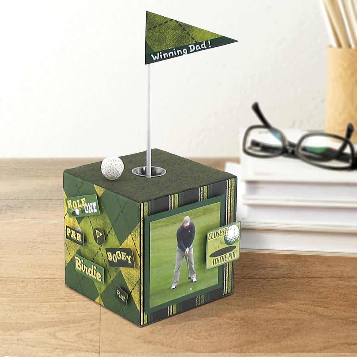 FloraCraft CraftFōM Blocks and Shapes - 7.9" x 7.9" x 7.9", Cube - finished golf decoration example