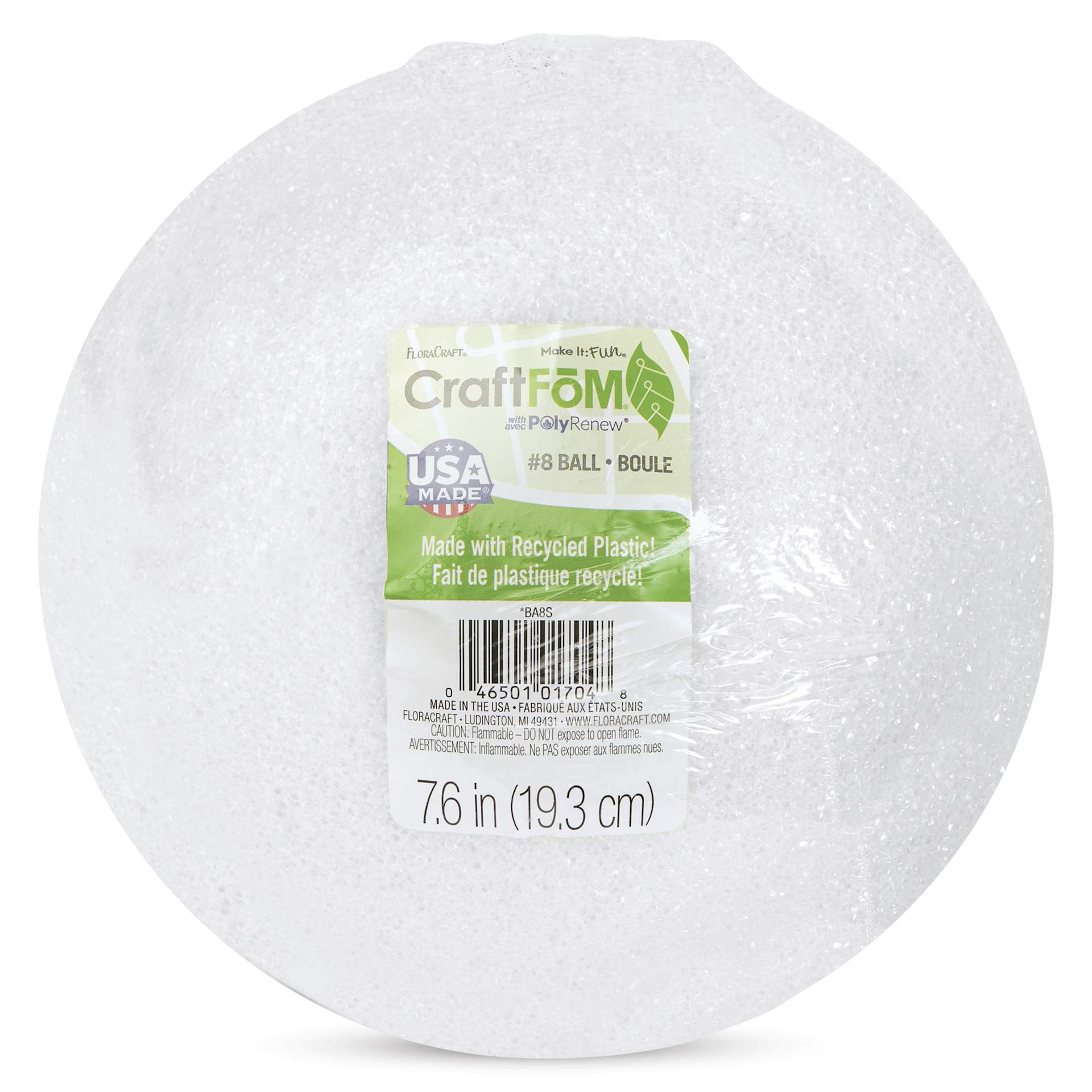 FloraCraft CraftFōM Blocks and Shapes - 7.6" Dia., Ball - front of packaging