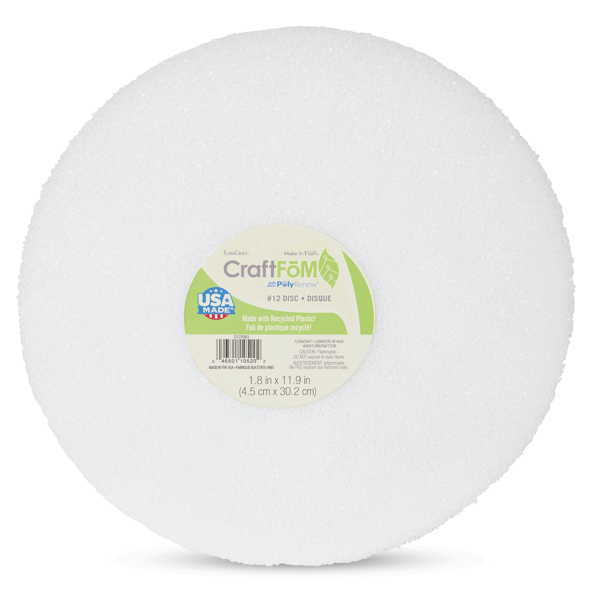 FloraCraft CraftFōM Blocks and Shapes - Disc, 1.9" x 11.8" - front of packaging