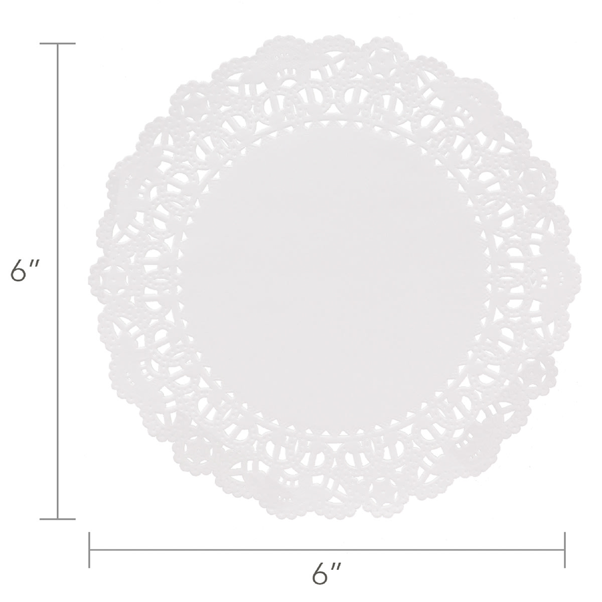 Hygloss Paper Doilies - White, Round, 6", Pkg of 36-  - diameter dimensions