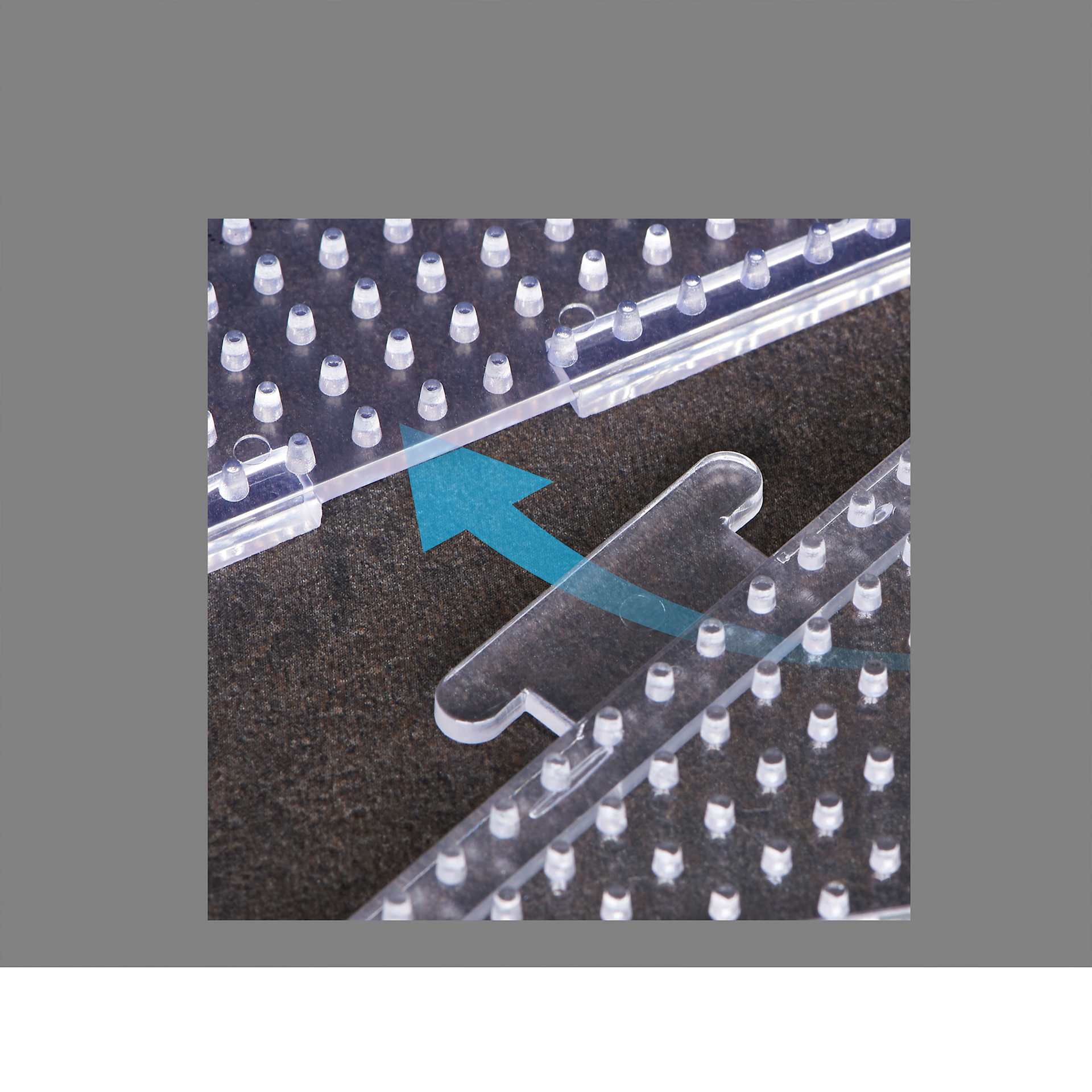 Perler Fused Bead Pegboard - Super-Sized - demonstrating how sections of pegboard connect