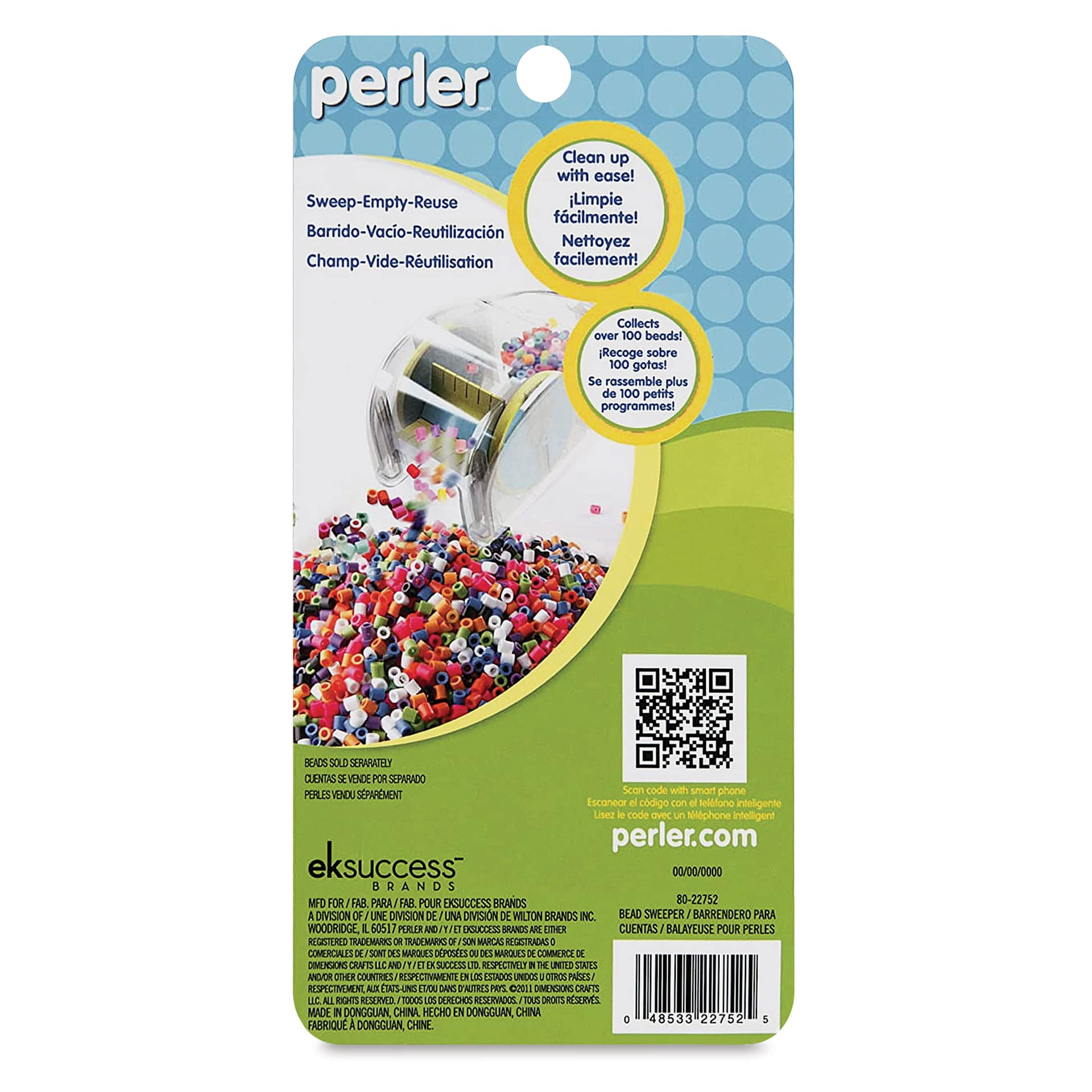 Perler Bead Sweeper, back of the packaging