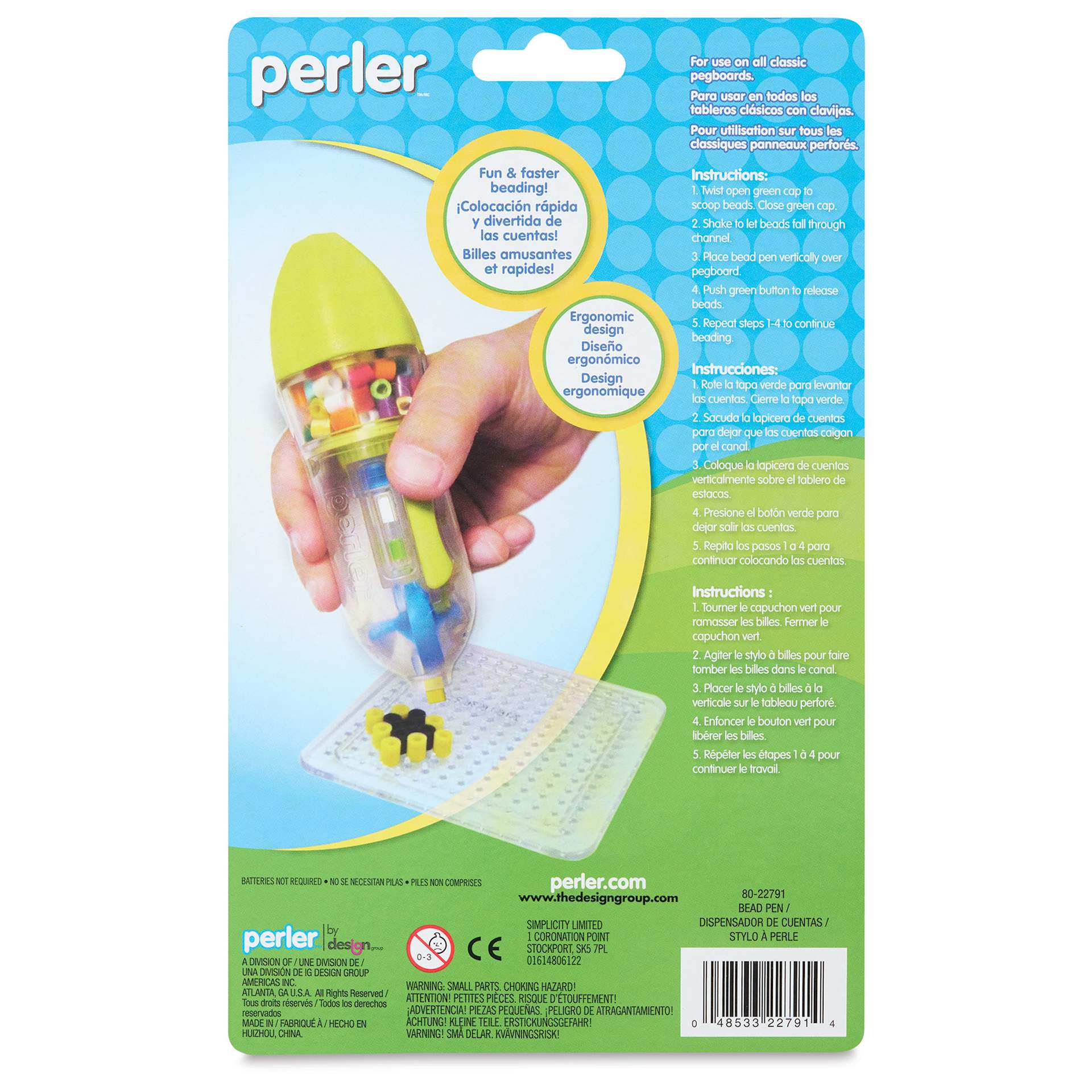 Perler Bead Pen, back of the packaging