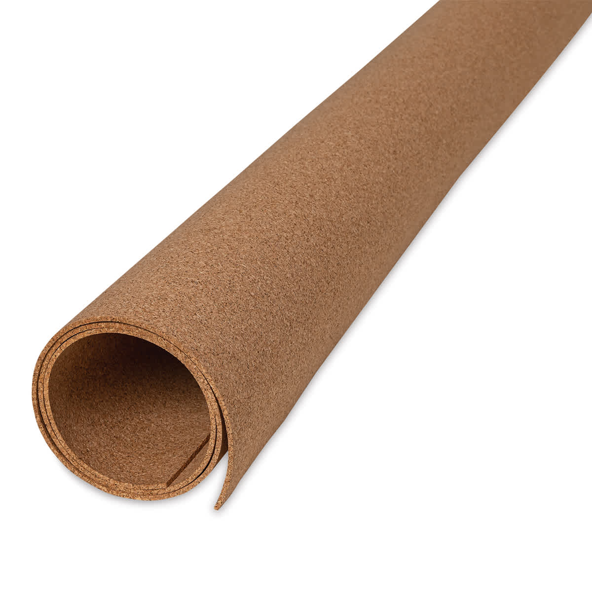 Natural Cork Roll - 1/8" thick, 48" wide, Per Yard - close-up of end of tube