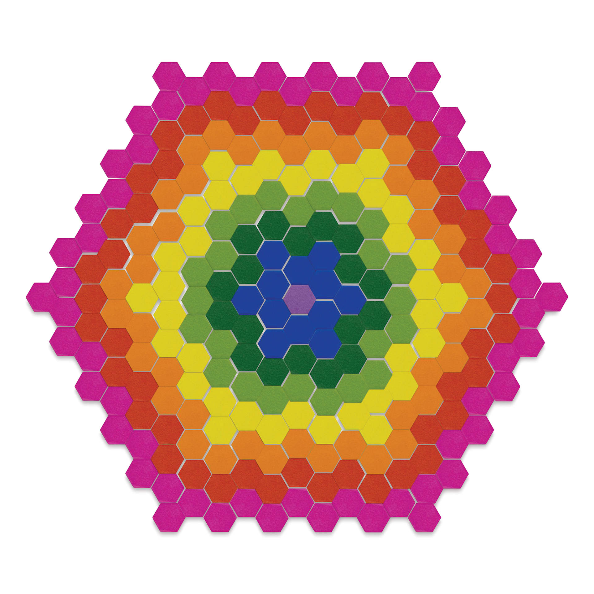 Roylco Mosaic Paper Hexagons - 1/2" x 1/2", Assorted Colors - hexagon rainbow