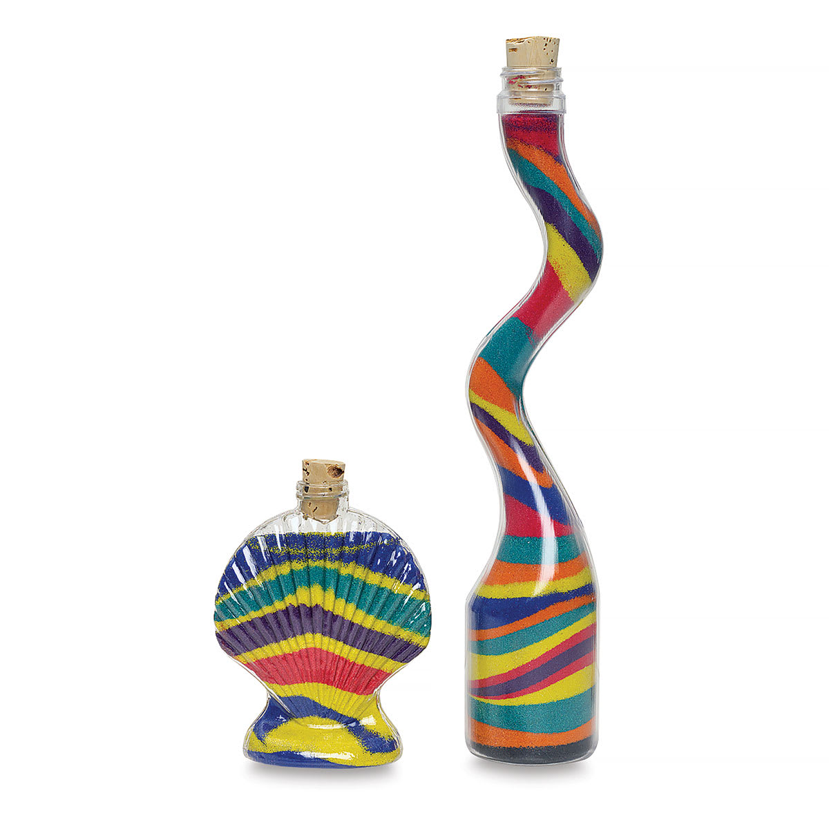 Sand Art Bottles - Large Bottle Assortment - finished sand projects (sand not included)
