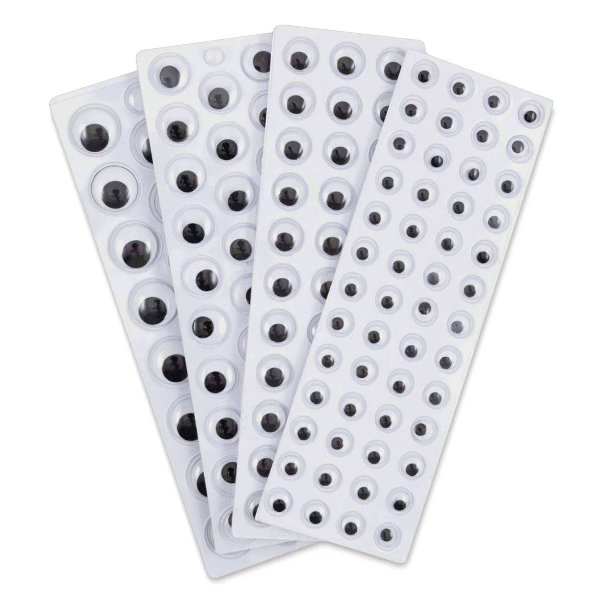 Creativity Street Peel and Stick Wiggle Eyes - Black, Multiple sizes, Pkg of 137 - contents