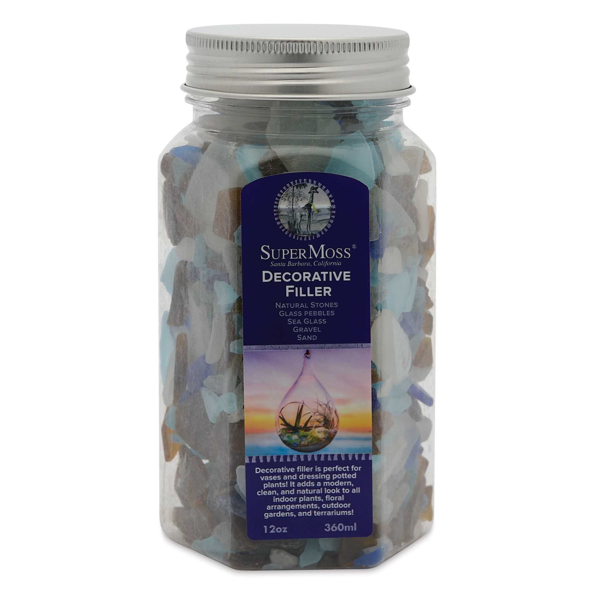 SuperMoss Sea Glass - Pacific Mix, 12 oz, front of jar