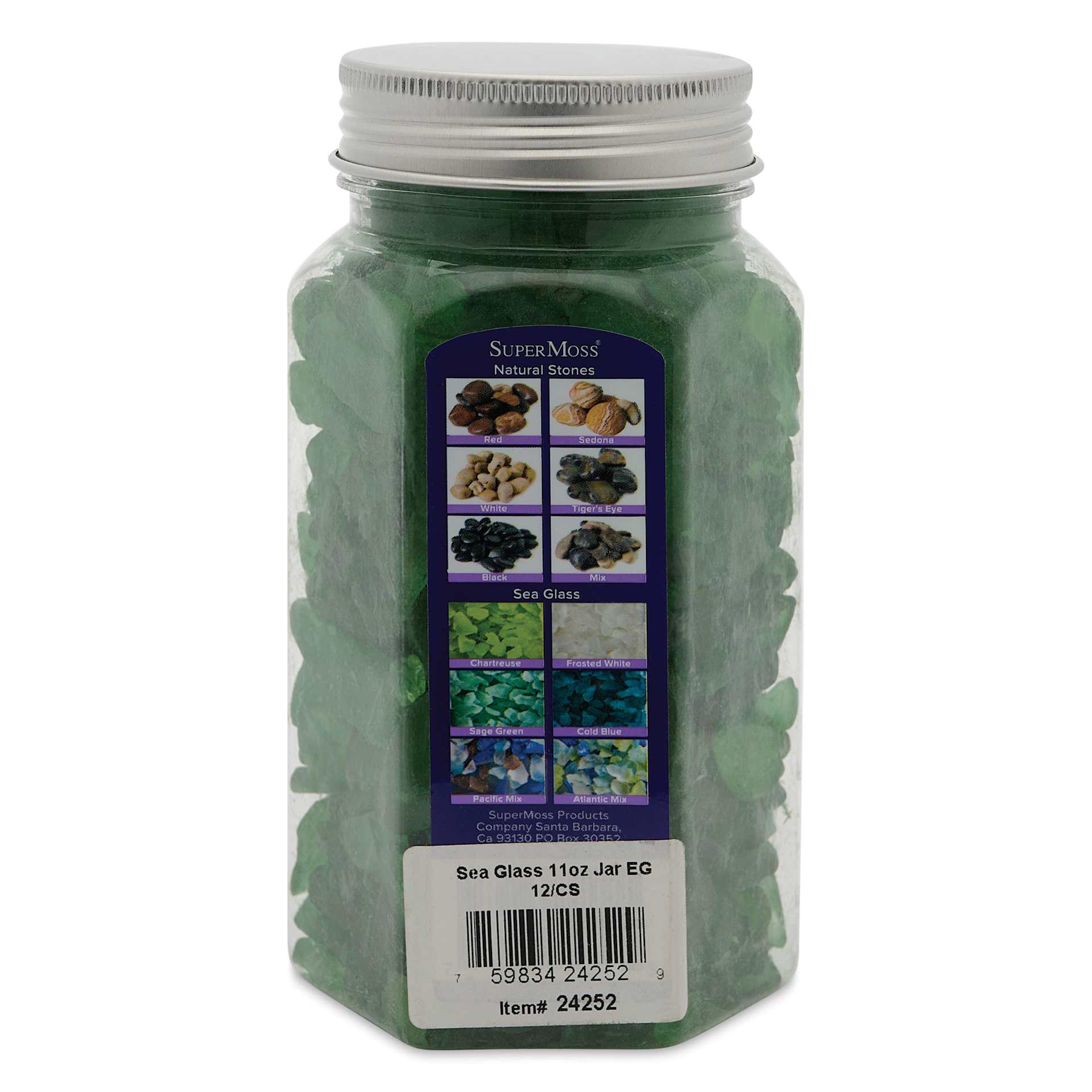 SuperMoss Sea Glass - Emerald, 12 oz, back of jar