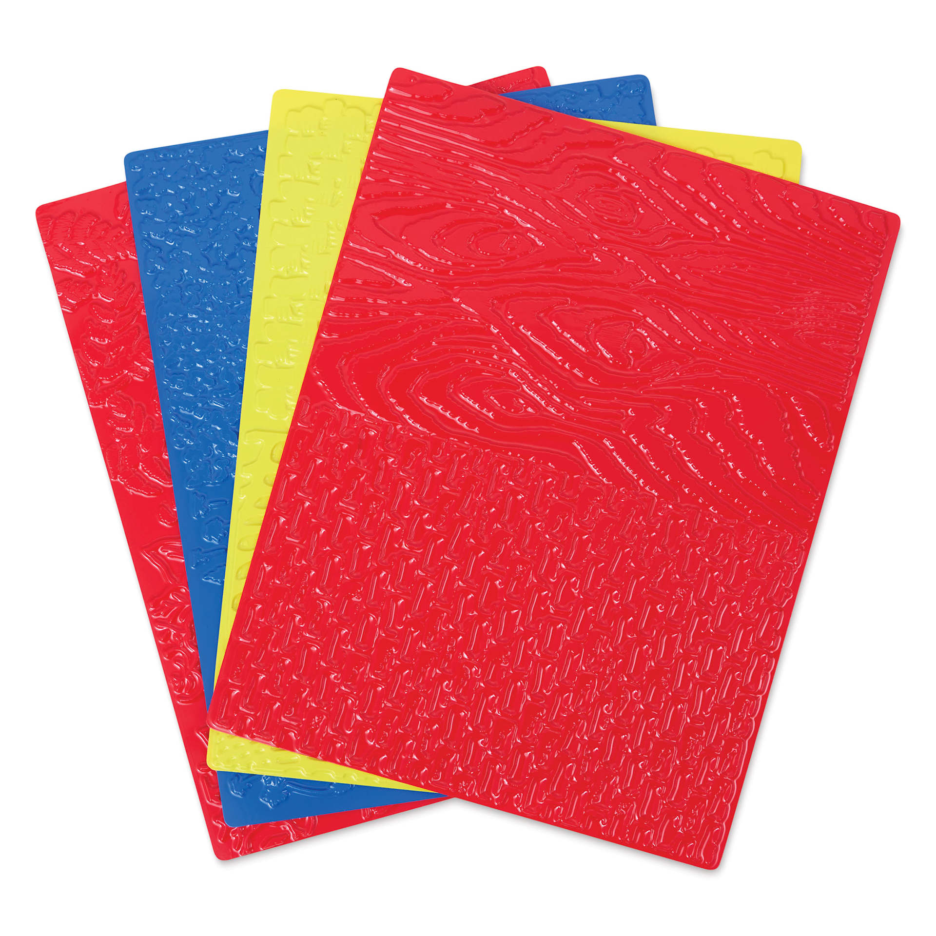 Roylco Rubbing Plates - Textures, Set of 4, fanned out