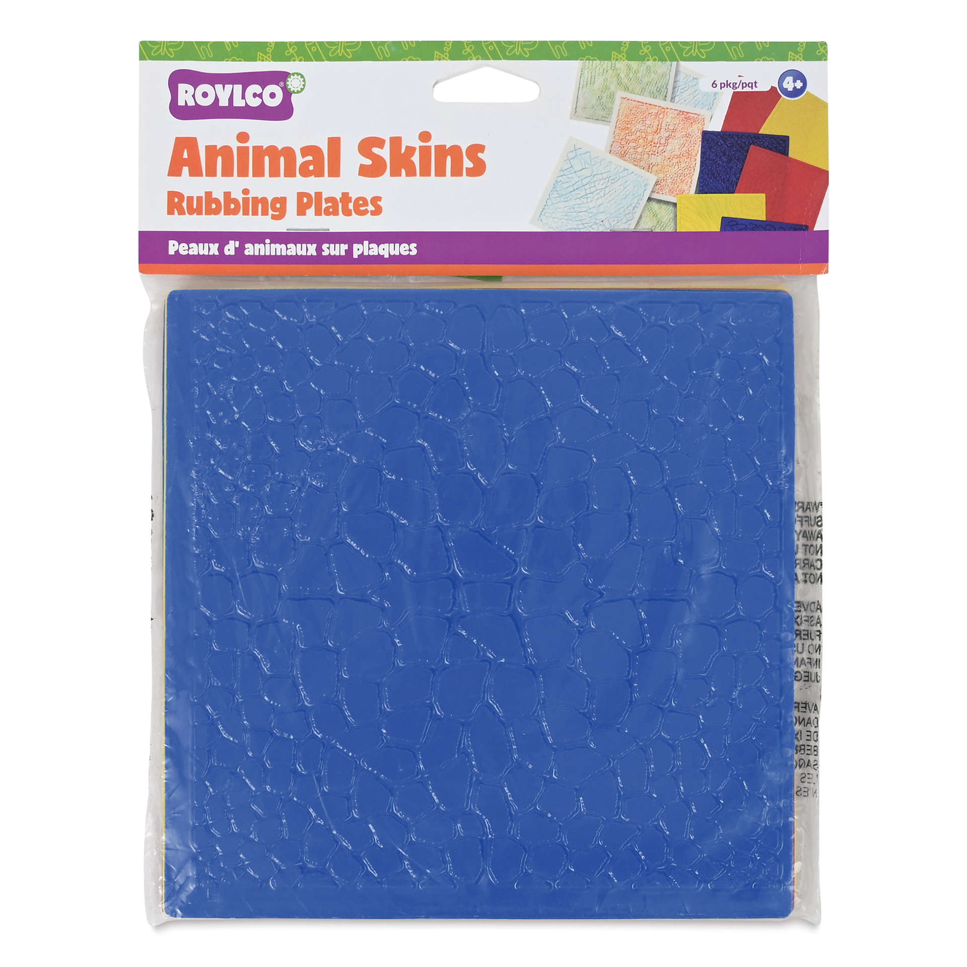 Roylco Rubbing Plates - Animal Skins, Set of 6, front of the packaging