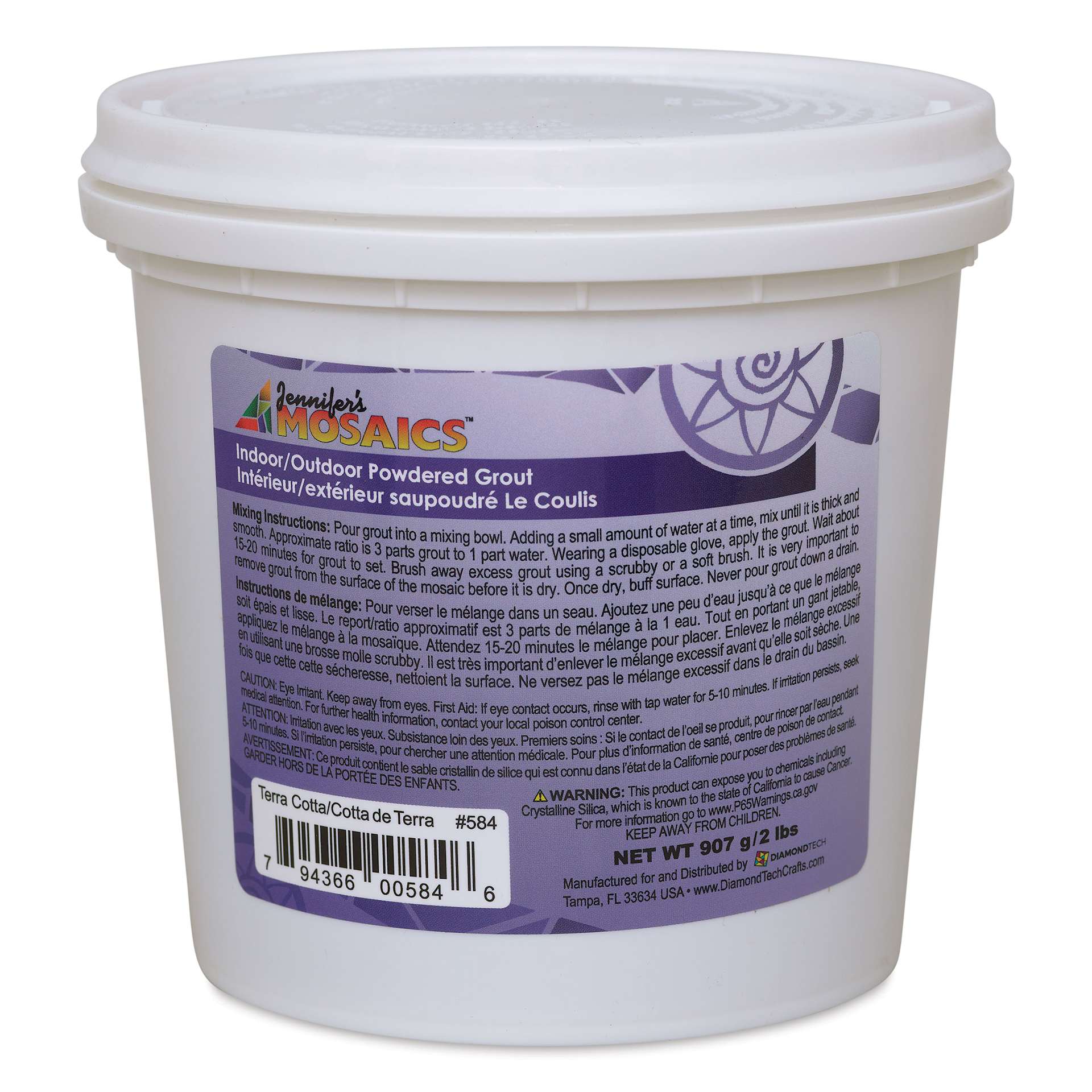 Jennifer's Mosaics Tile Grout - 2 lb, Terra Cotta - packaging