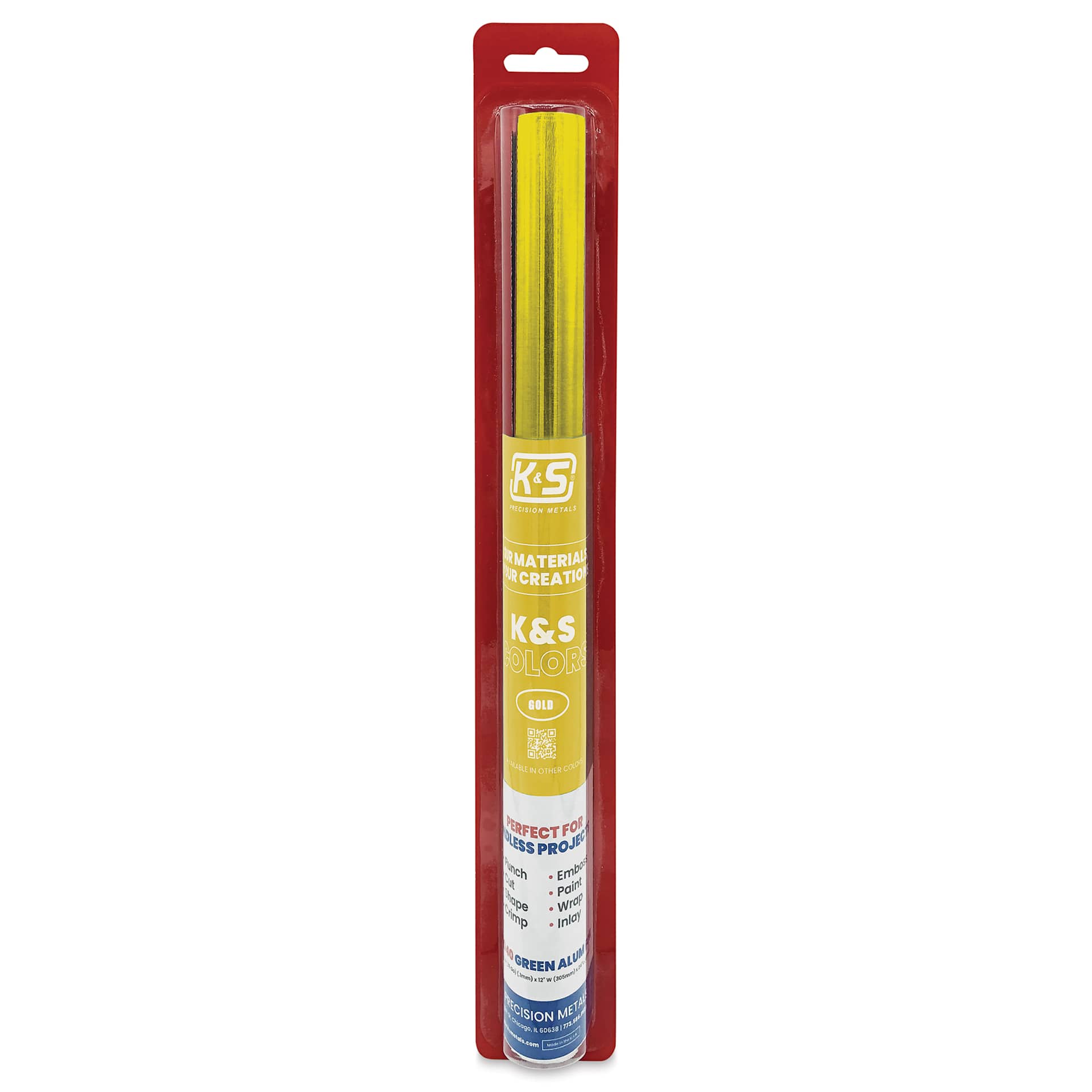 K&S Colors Aluminum Foil Roll - Gold, 12" x 24"