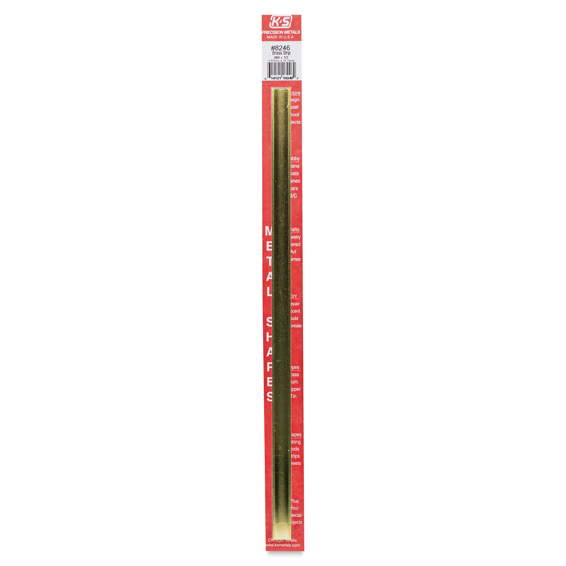 K&S Brass Strips - 0.064" x 1/2" (In package)