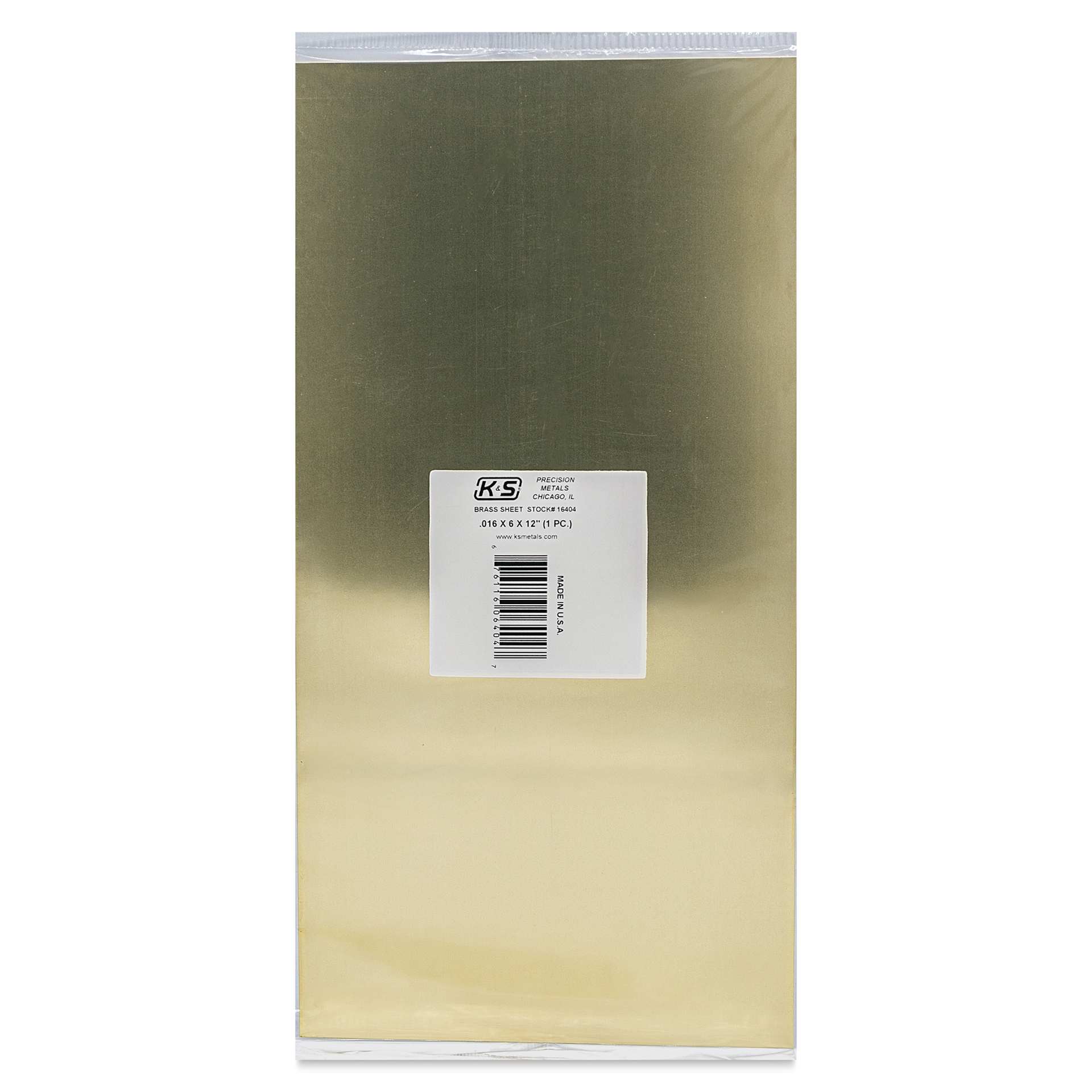 K&S Metal Sheet - Brass, 6" x 12", 0.016" Thick