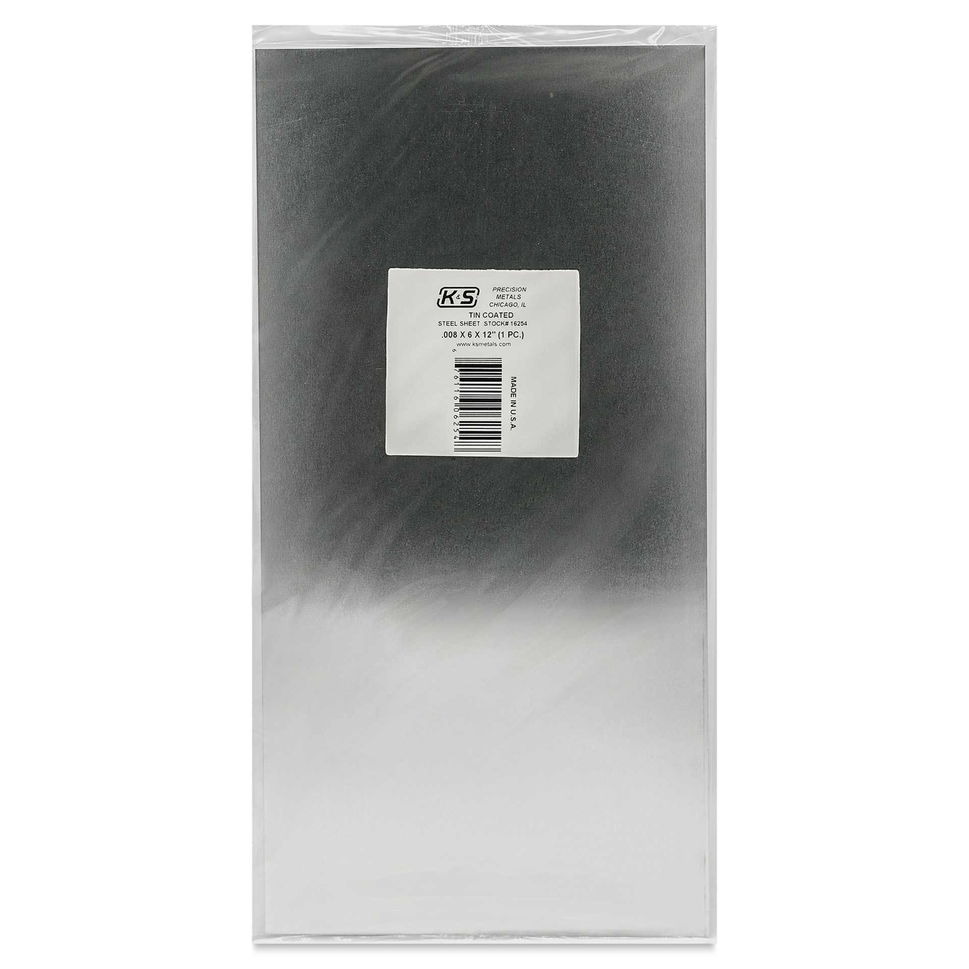 K&S Metal Sheet - Tin, 6" x 12", 0.008" Thick
