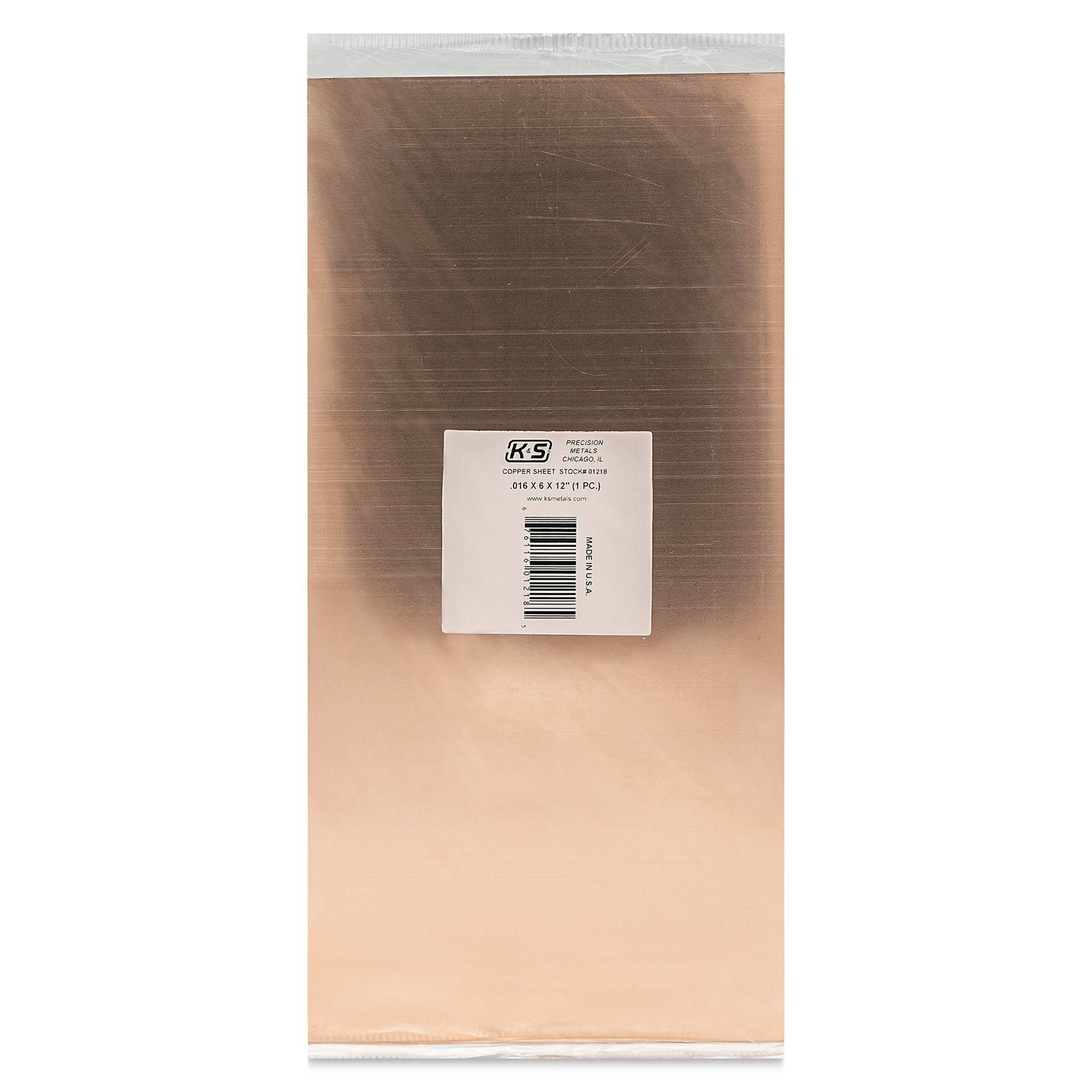 K&S Metal Sheet - Copper, 6" x 12", 0.016" Thick