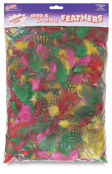 Spotted Guinea Feathers - Front view of Classroom pack
