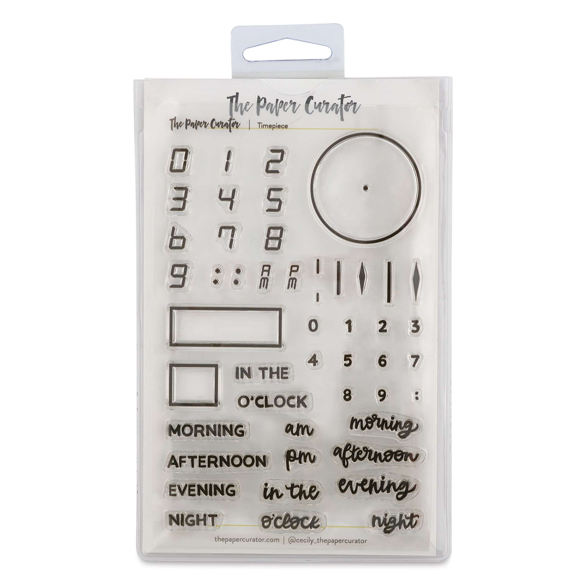The Paper Curator Clear Stamp Set - Time Piece, front of package