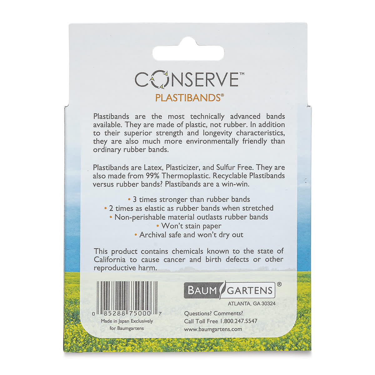 Plastibands - Assorted Colors, Box of 200, Small - back of packaging